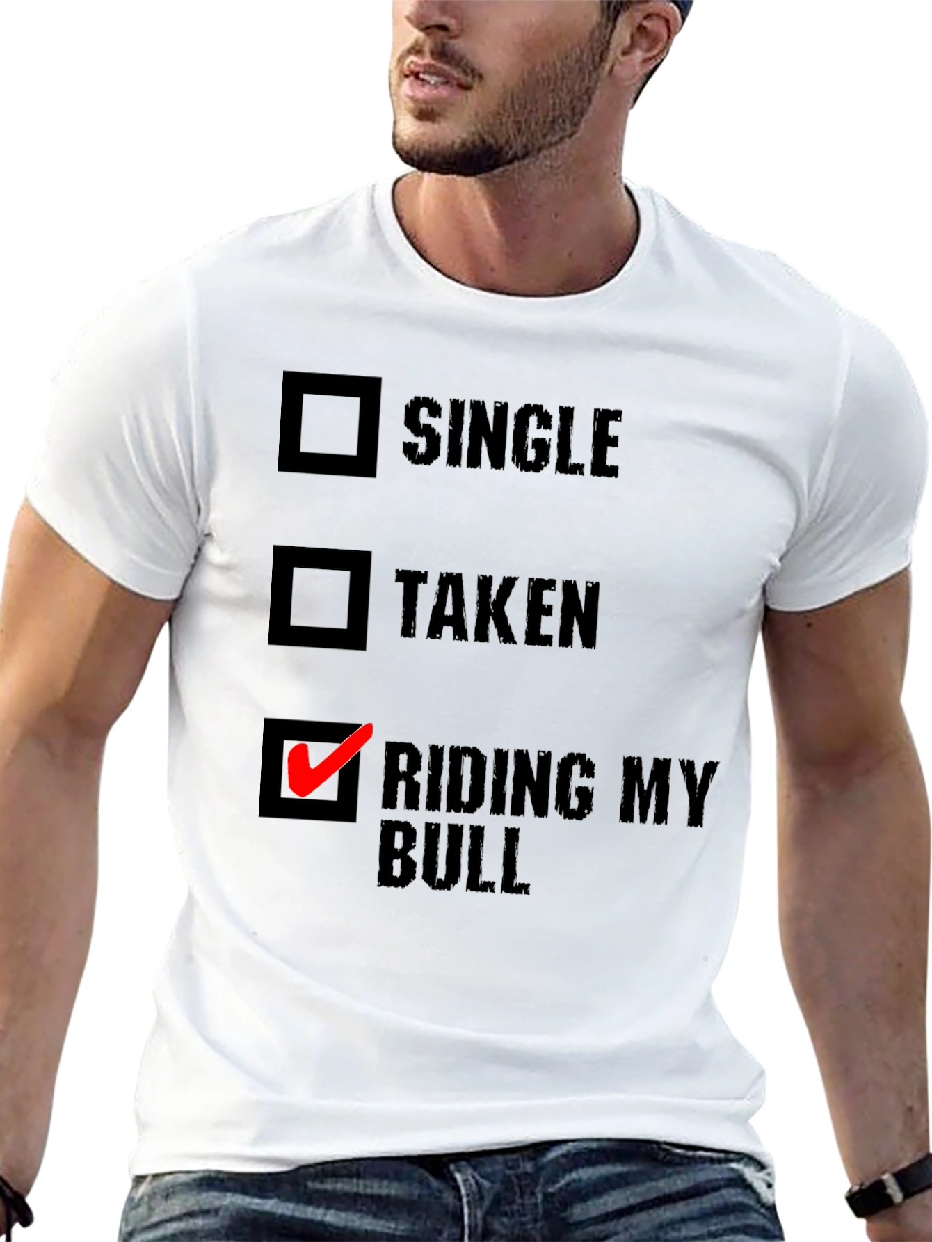 Black Riding My Bull T-Shirt - Funny Graphic Tee view 13