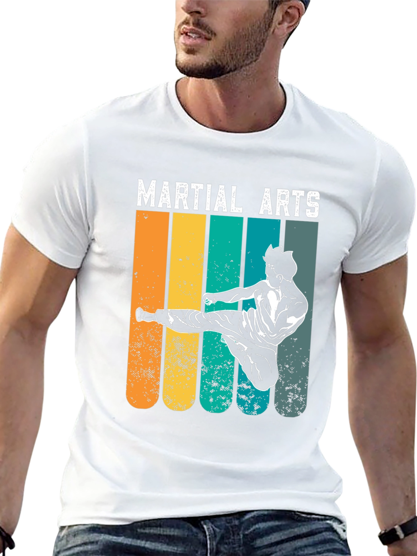 Black Martial Arts Retro T-Shirt view 13