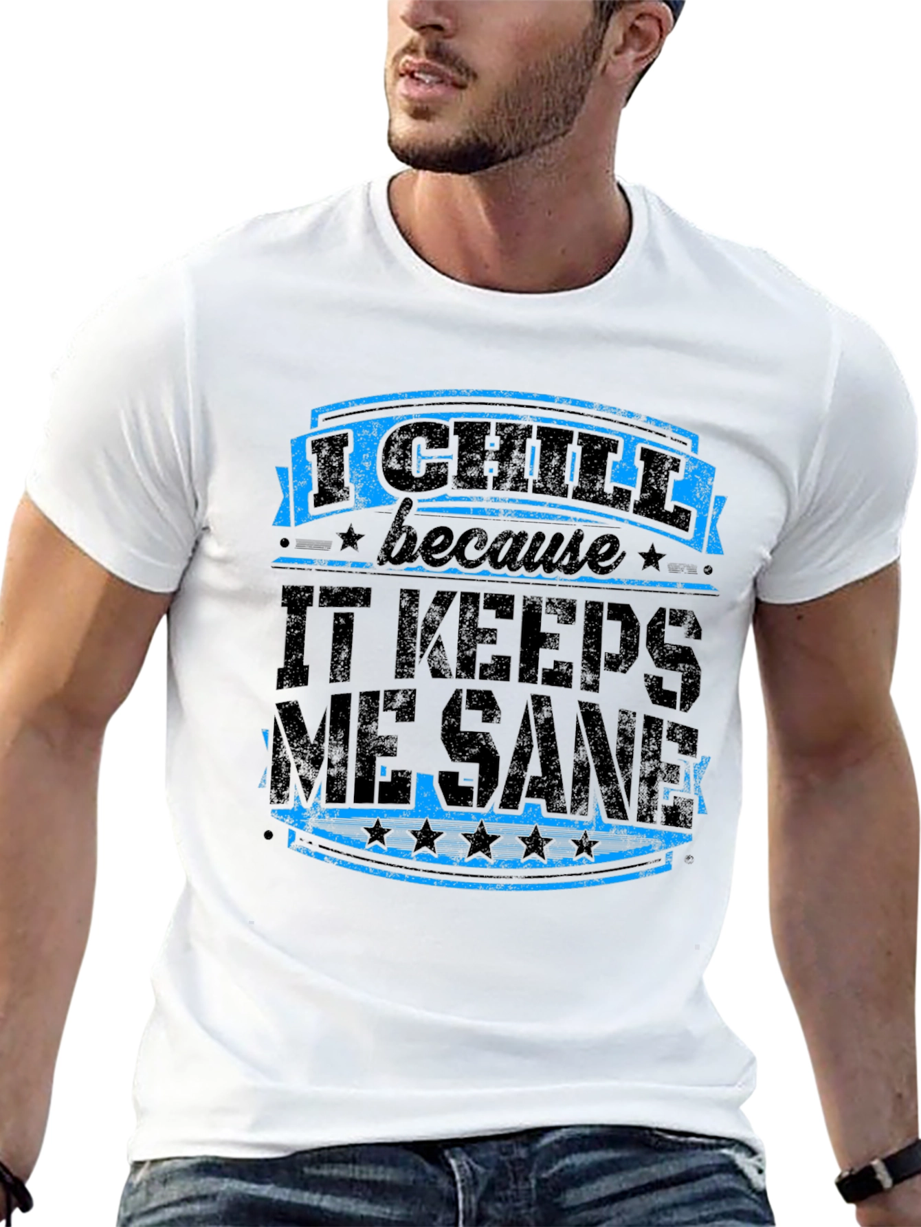 Black I Chill Keeps Me Sane Graphic Tee view 13