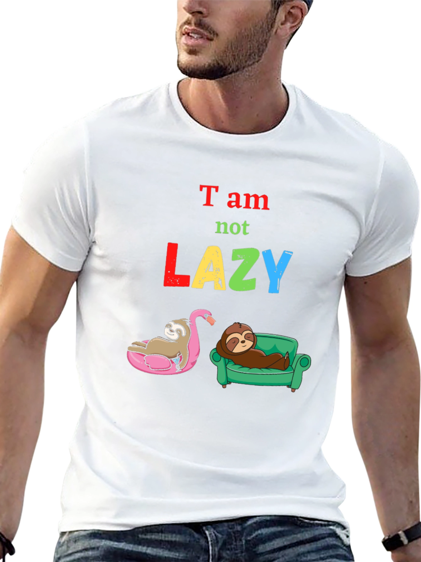 Black Sloth "Not Lazy" Graphic Tee view 13