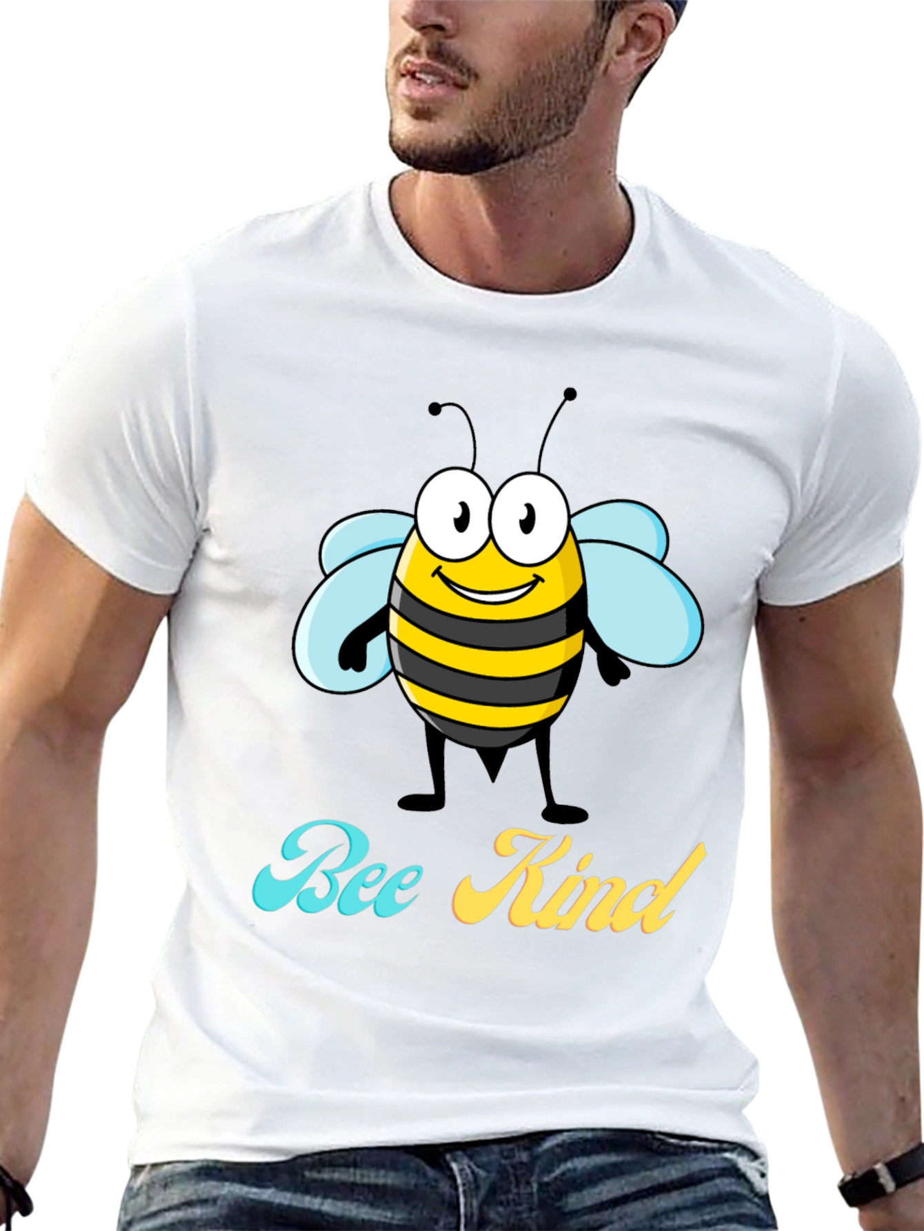 Black Bee Kind Graphic T-Shirt - Black Crew Neck Tee view 13