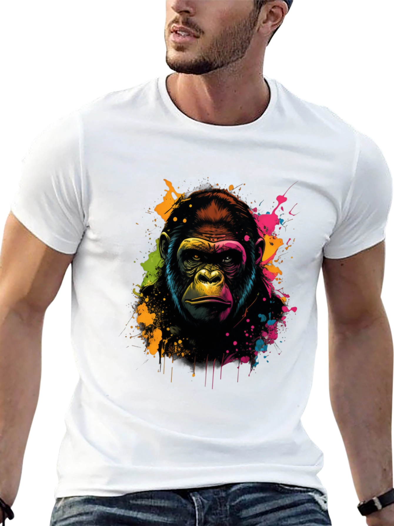 Black Vibrant Gorilla Graphic Tee - Black view 13