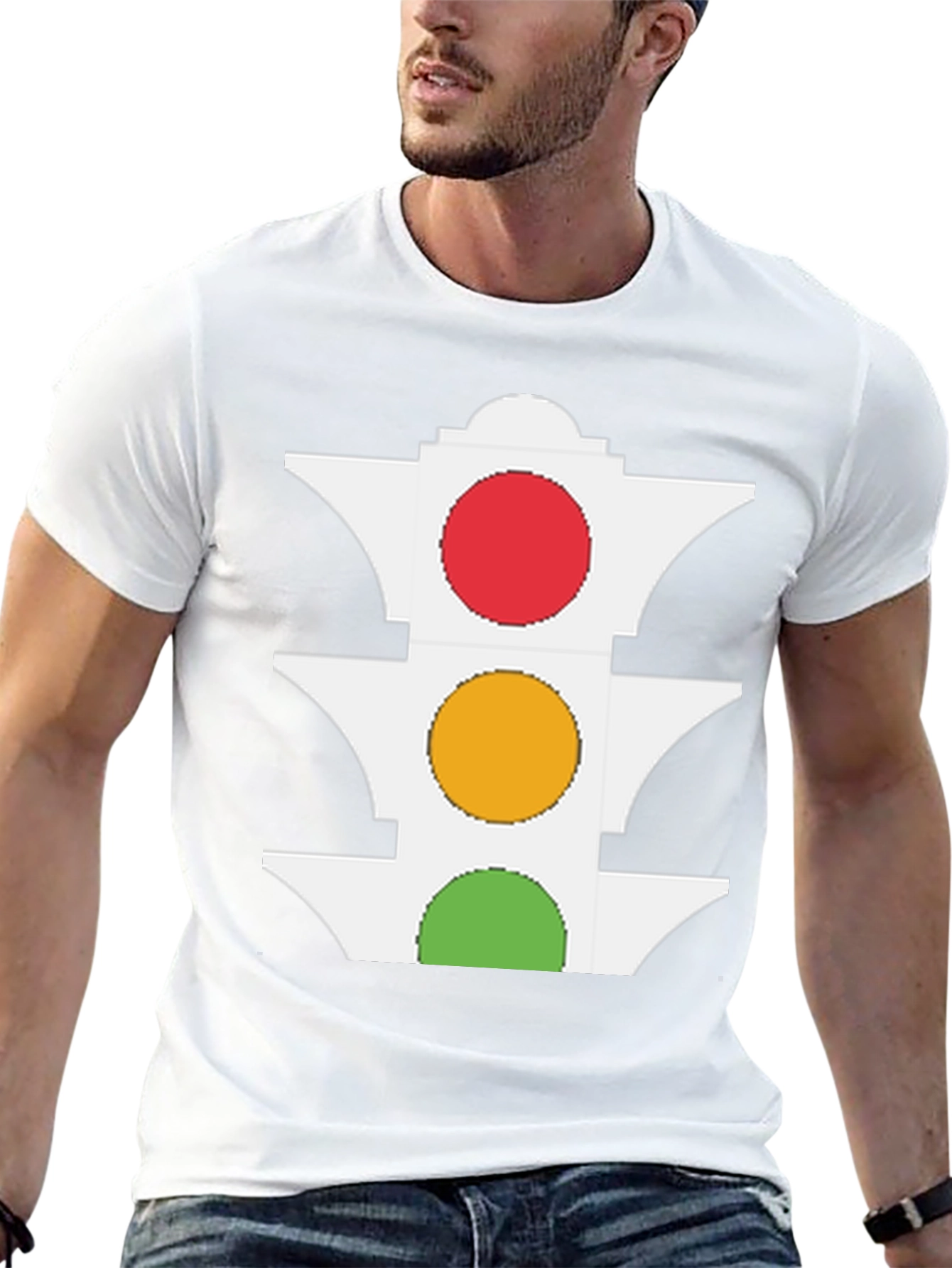 Black Traffic Light Graphic Tee - Stay Visible & Stylish! view 13