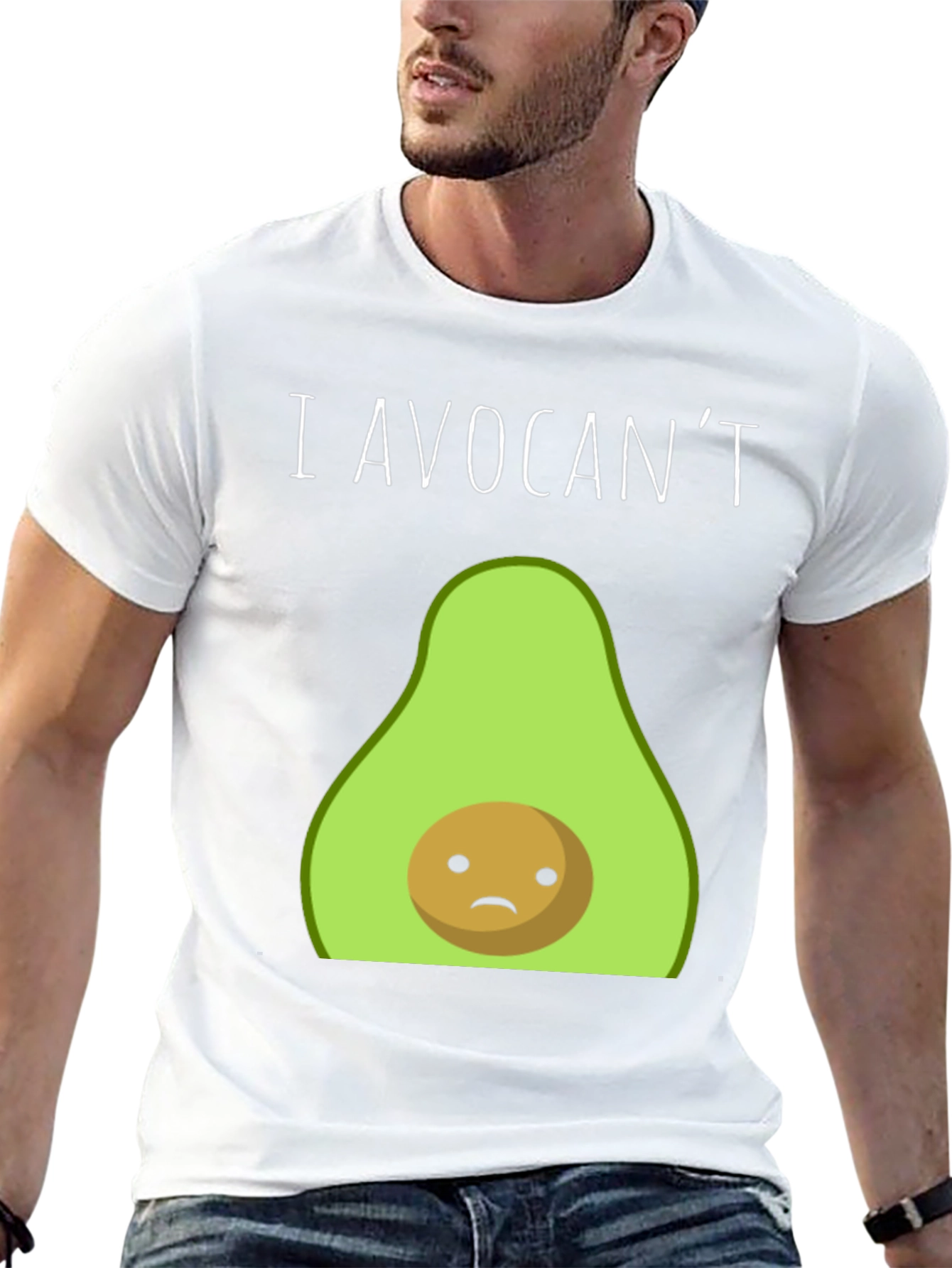 Black I Avocan't T-Shirt - Funny Avocado Graphic Tee view 13