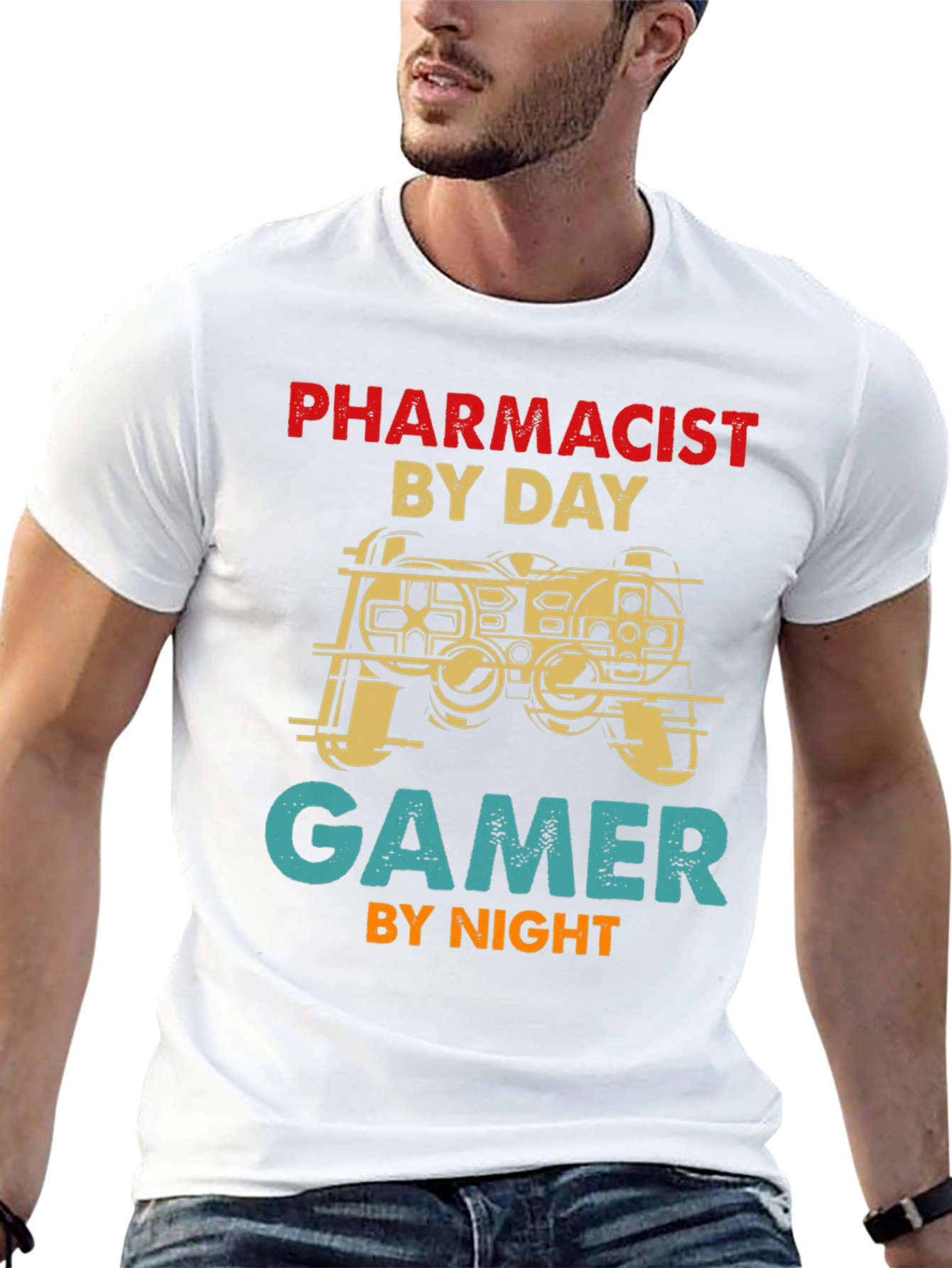 Black Pharmacist Gamer T-Shirt - Novelty Apparel view 13