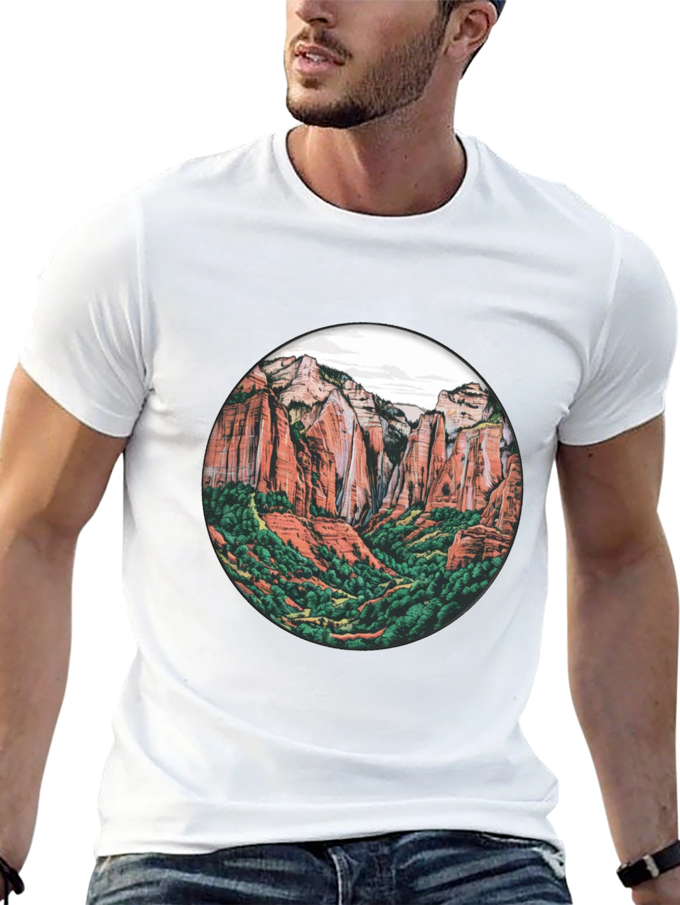 Black Zion National Park Graphic Tee - Black Crew Neck T-Shirt view 13