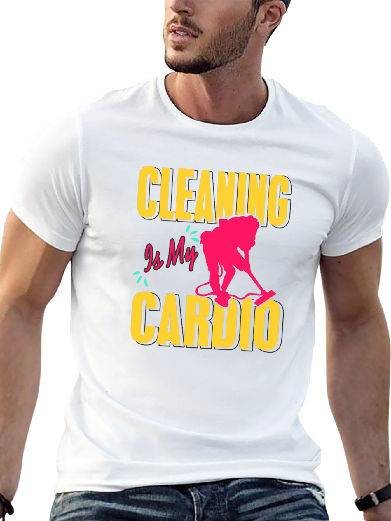 Black Cleaning is My Cardio T-Shirt - Funny Housekeeping Tee view 13