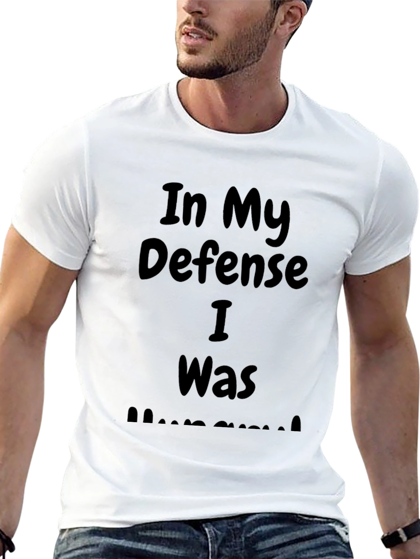 Black In My Defense I Was Hungry Black T-Shirt view 13