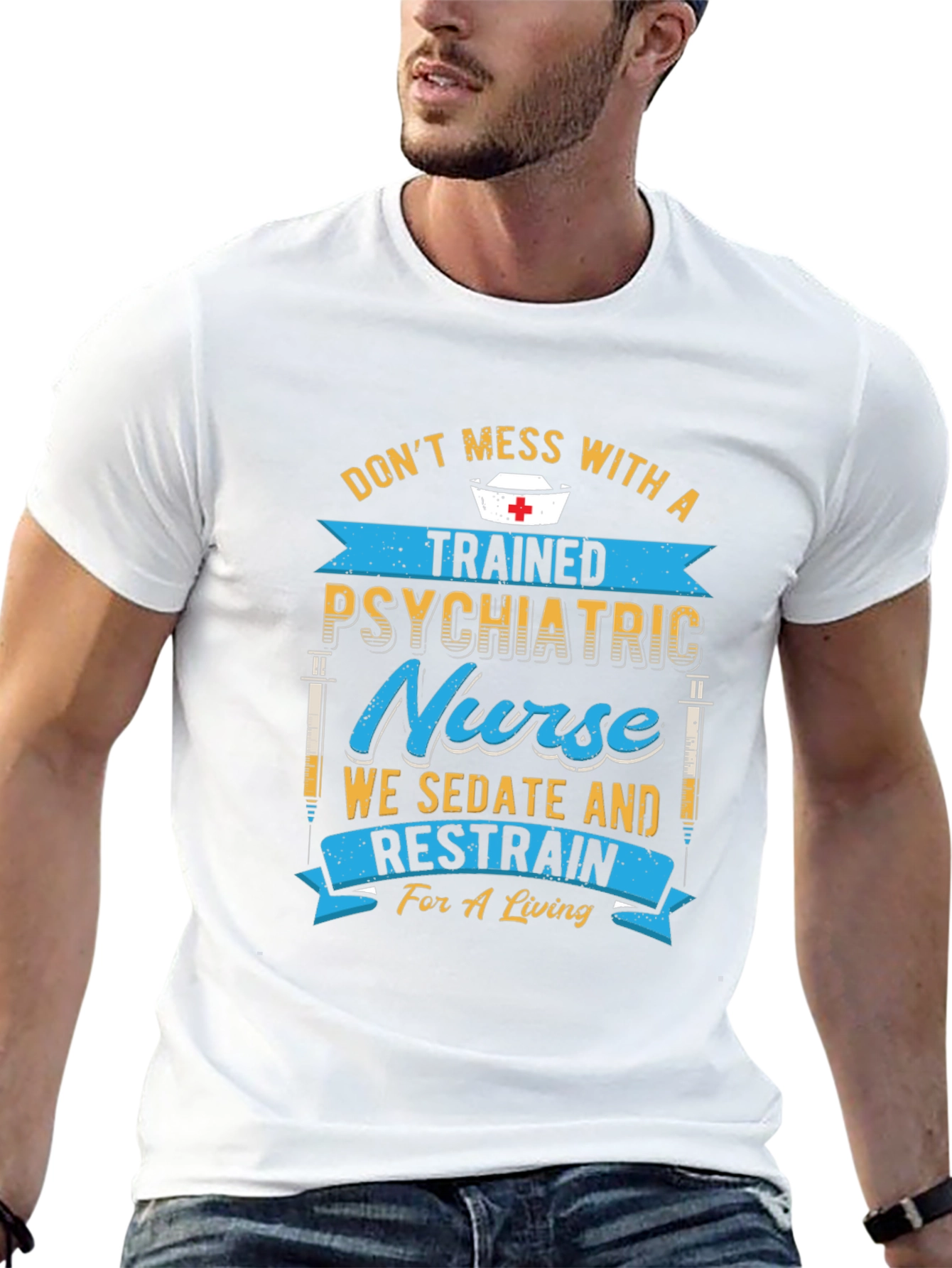 Black Trained Psychiatric Nurse Graphic T-Shirt view 13