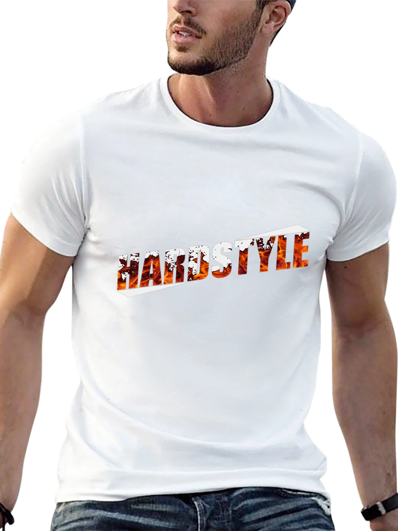 Black Hardstyle Fire Graphic Black T-Shirt view 13
