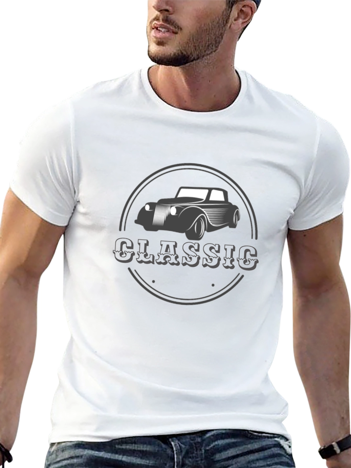 Black Classic Car Graphic T-Shirt - Black view 13