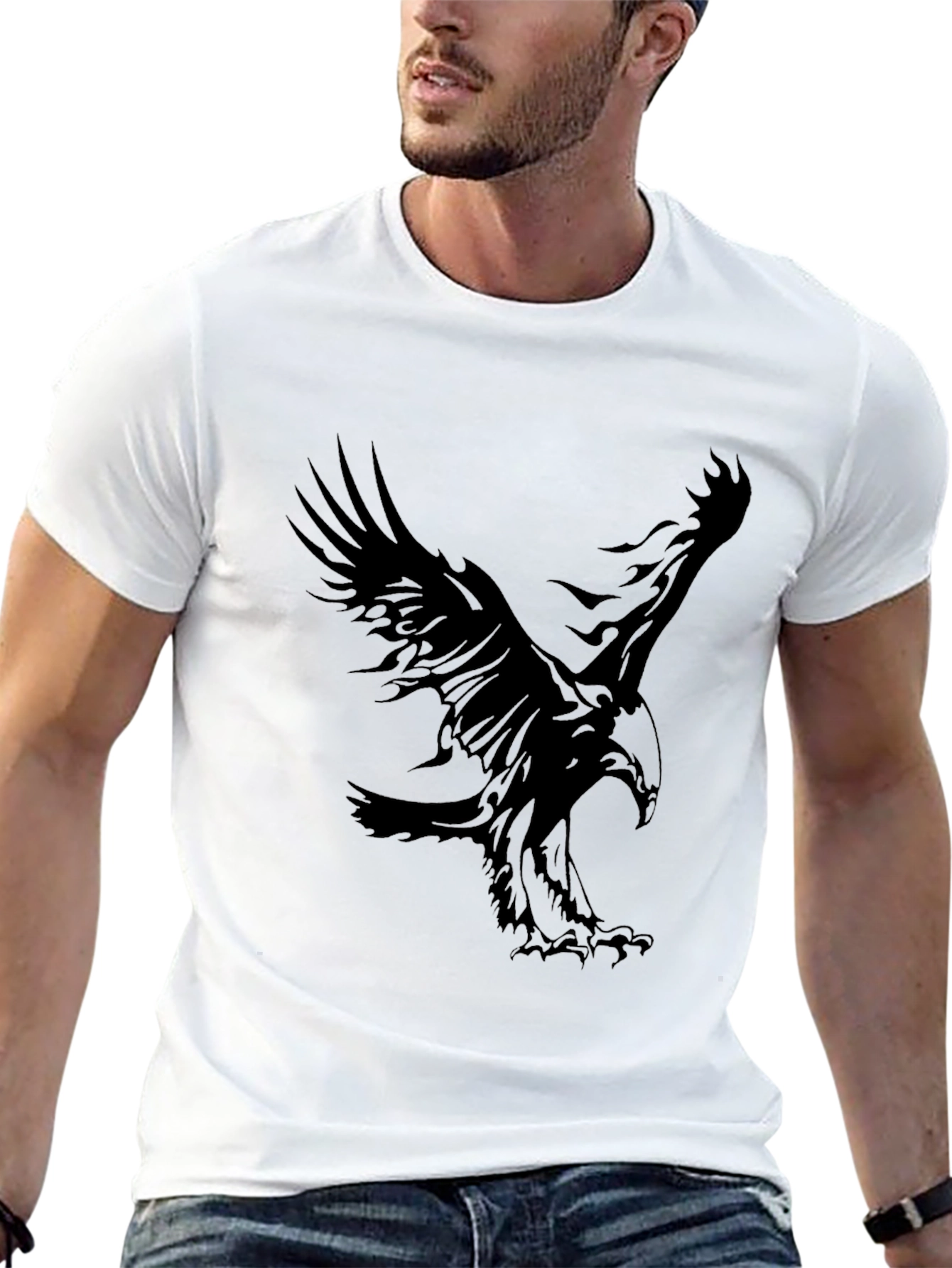 Black Men's Black Eagle Graphic Tee view 13