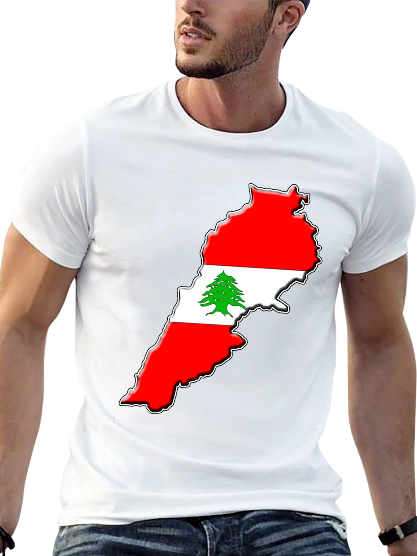 Black Lebanon Flag T-Shirt - National Pride Tee view 13