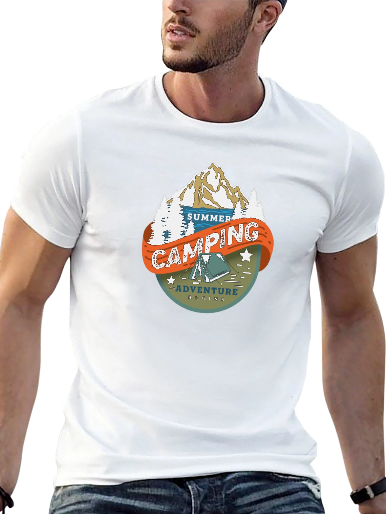 Black Summer Camping Adventure T-Shirt view 13