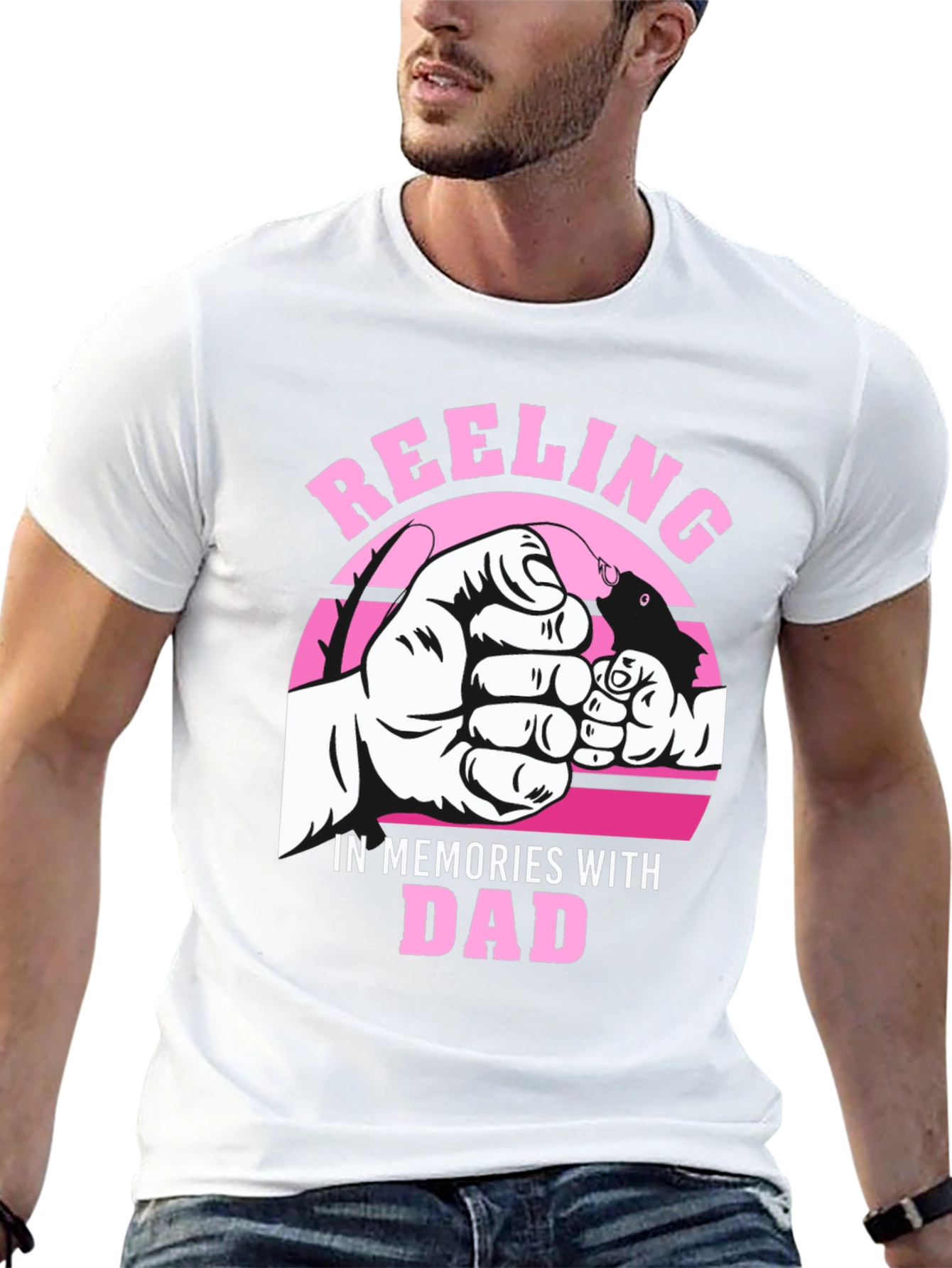 Black Reeling in Memories with Dad T-Shirt view 13