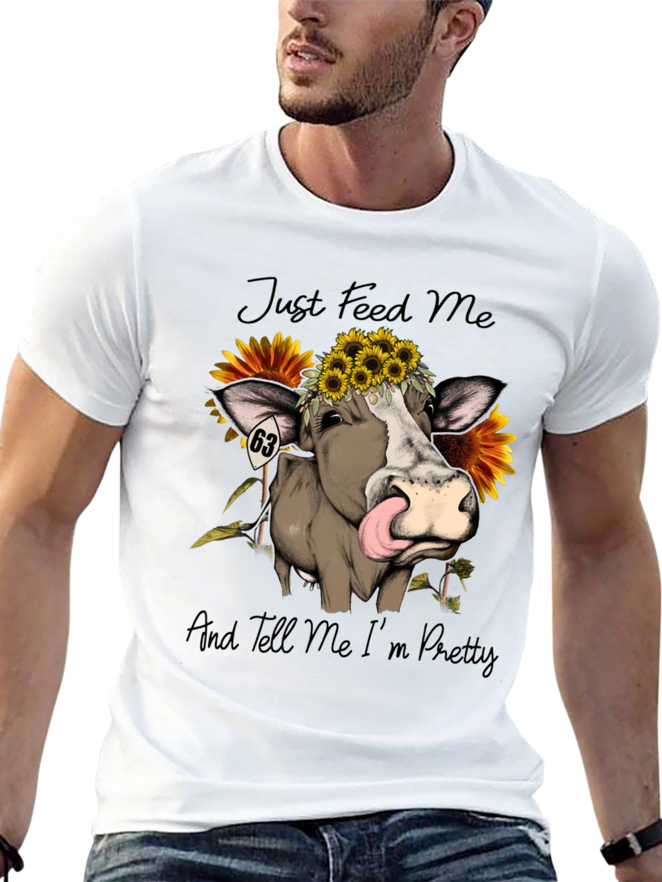 Black Cow & Sunflower Graphic Tee - Just Feed Me! view 13