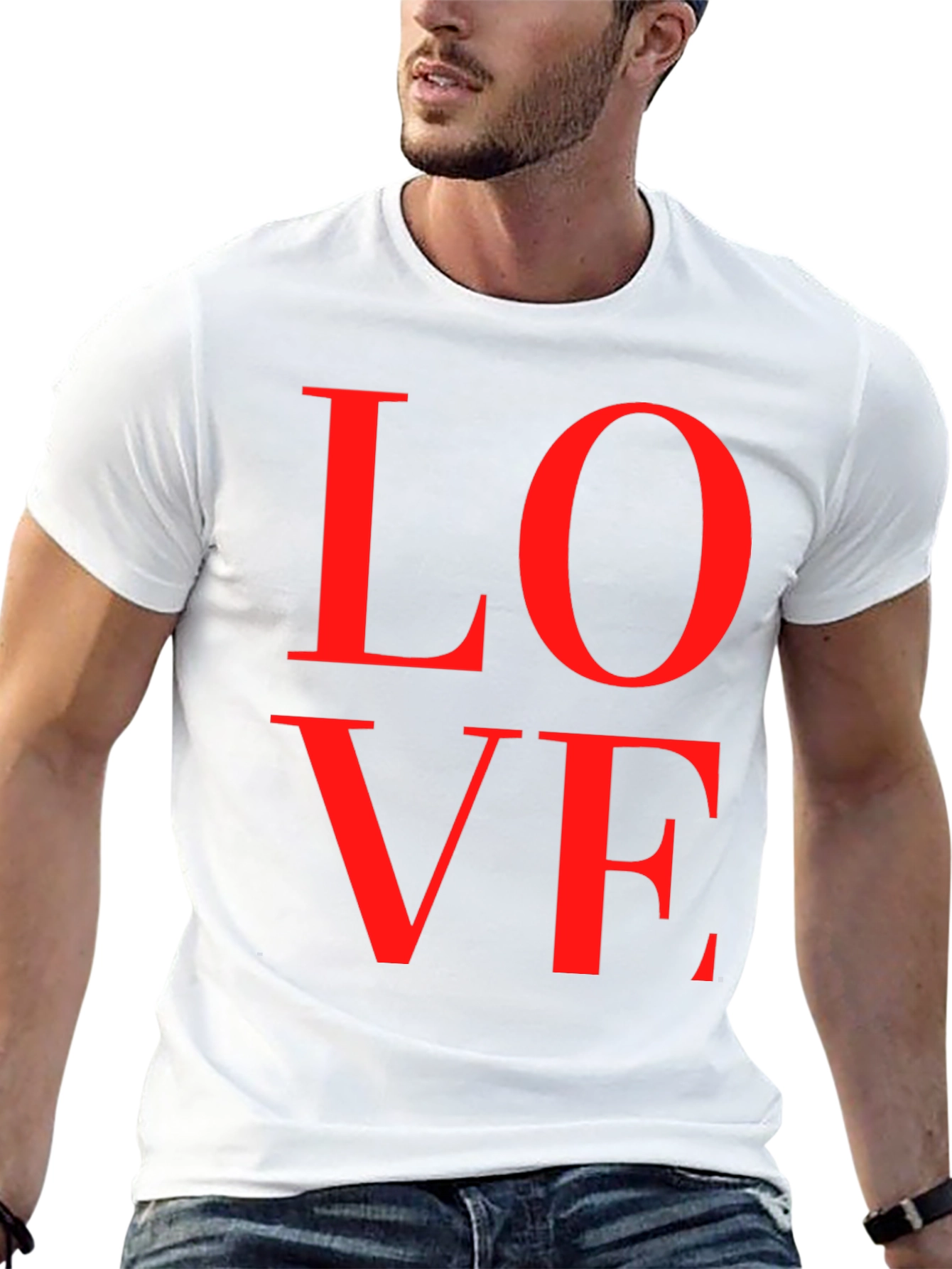 Black Love Tee - Red Letters on Black view 13