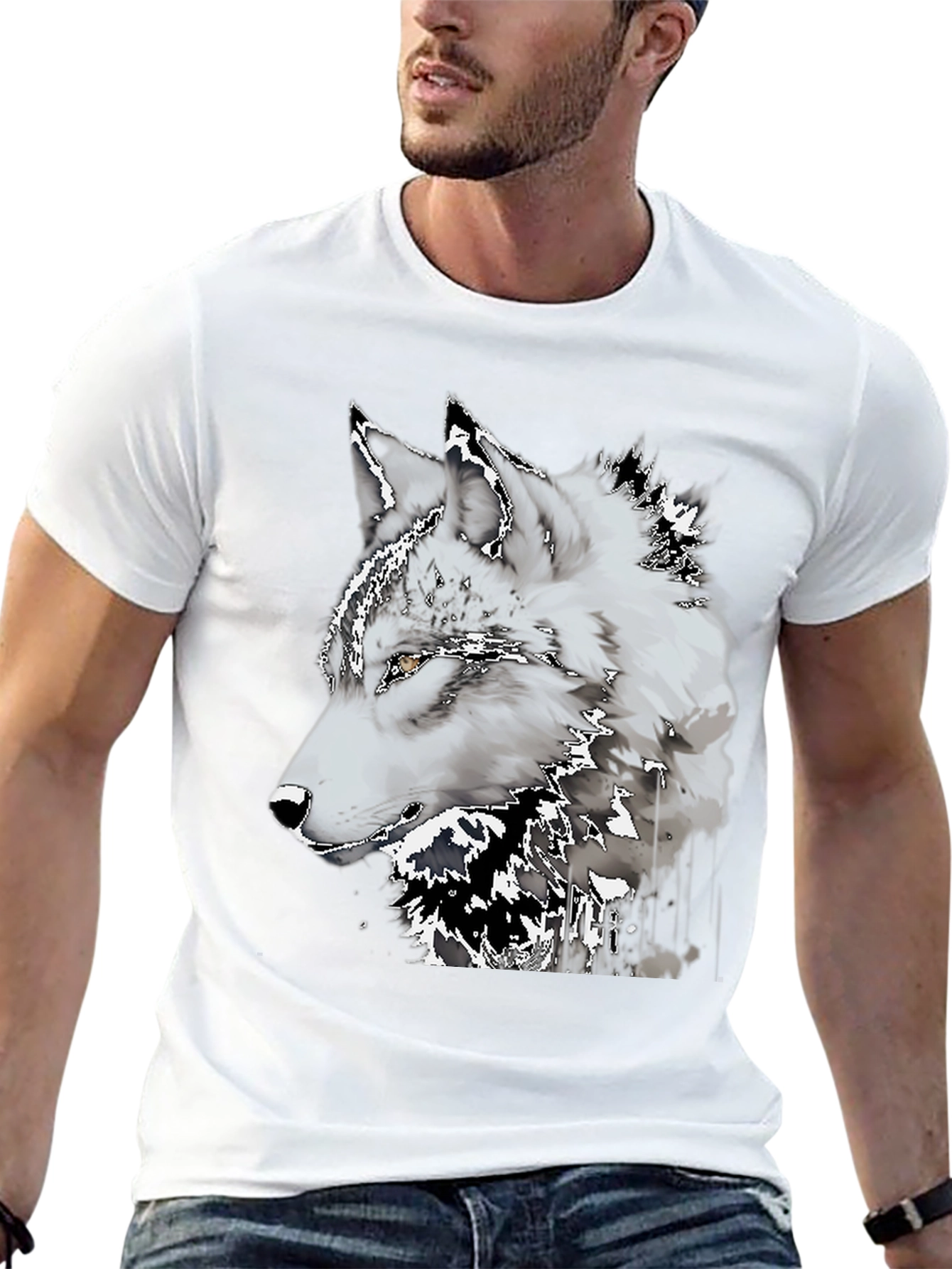 Black Wolf Graphic Tee - Black Short Sleeve Shirt view 13