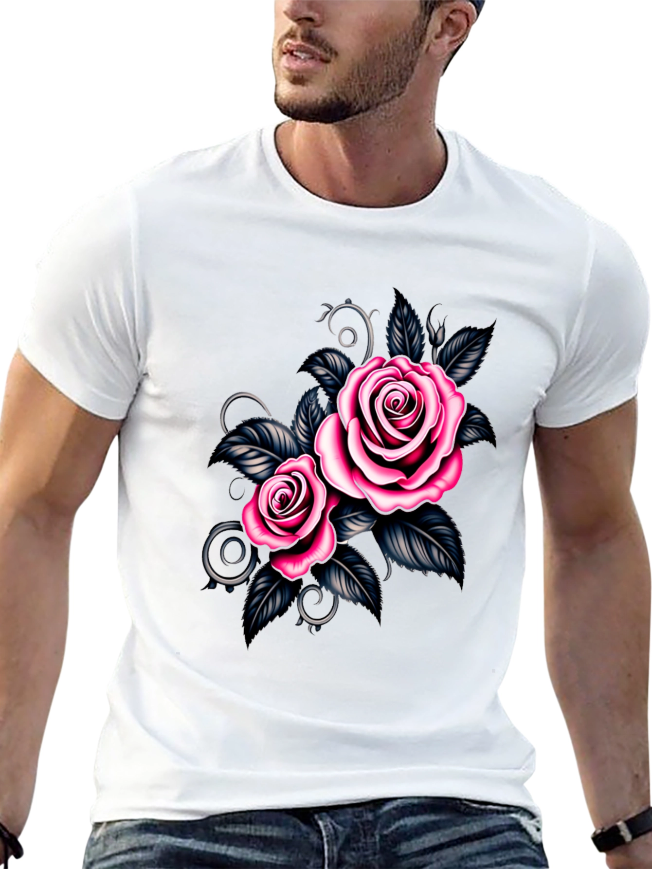 Black Rose Graphic Black T-Shirt view 13