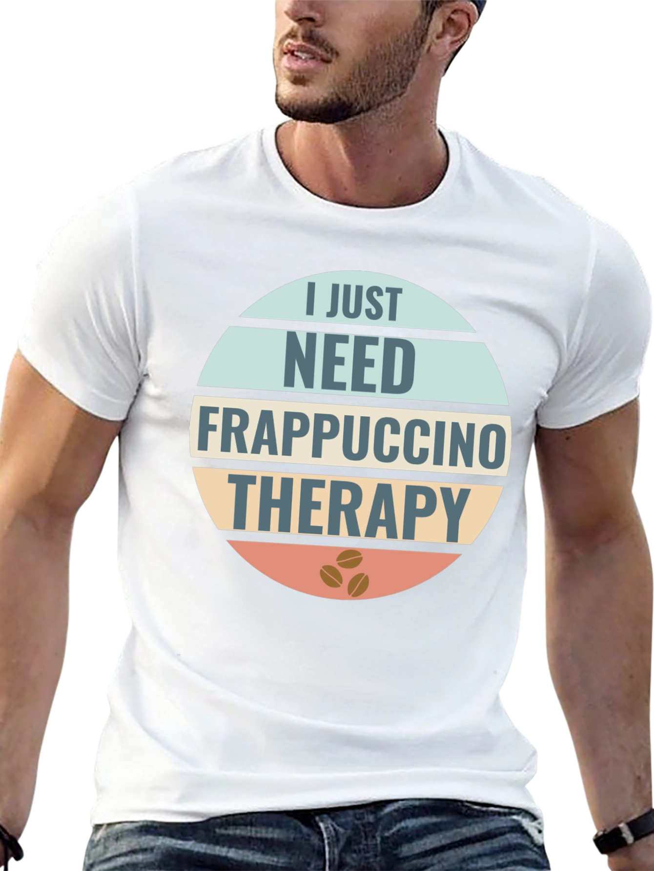 Black Frappuccino Therapy T-Shirt: Coffee Lover's Apparel view 13