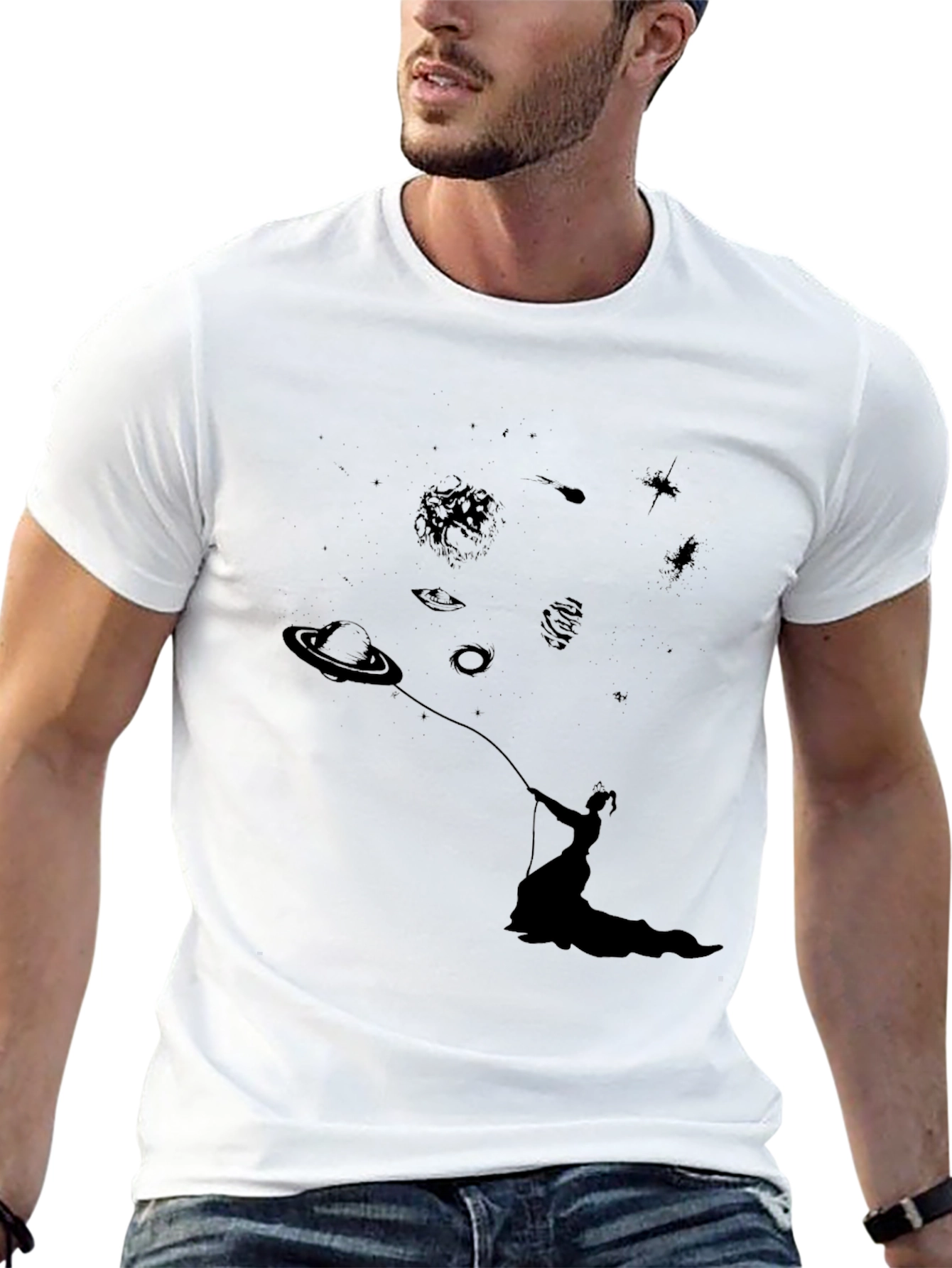 Black Cosmic Dreamer Graphic Tee view 13