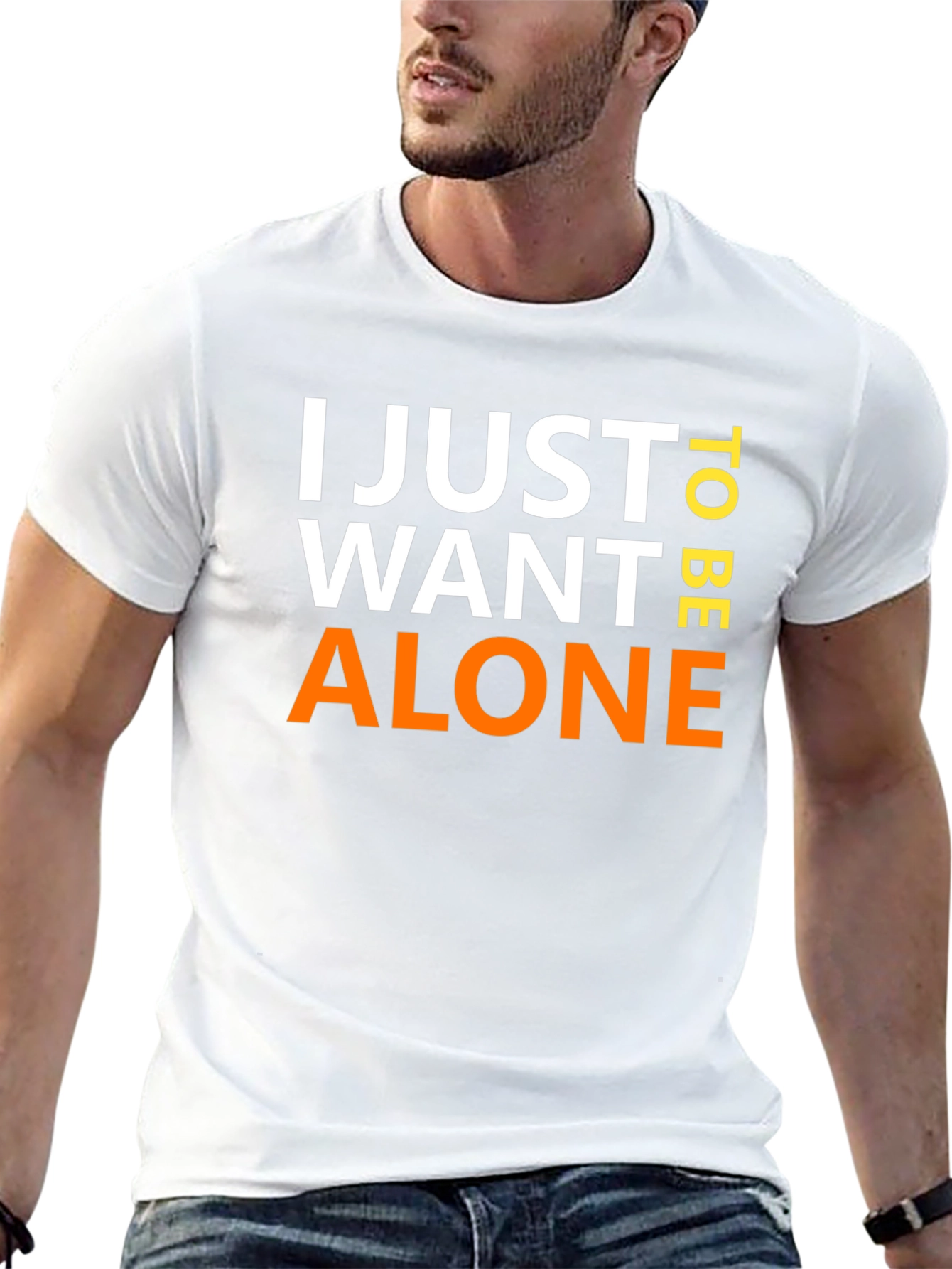Black I Just Want To Be Alone Graphic T-Shirt view 13
