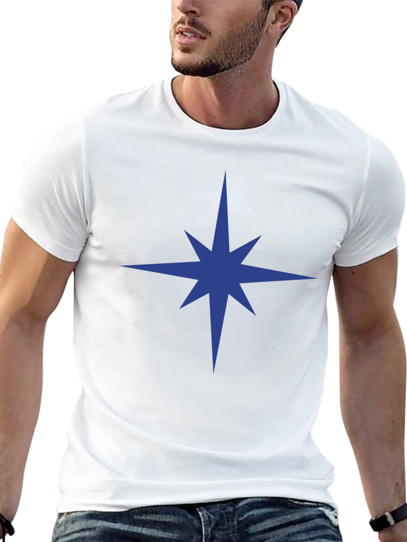Black Star Graphic Black T-Shirt - Men's Casual Tee view 13