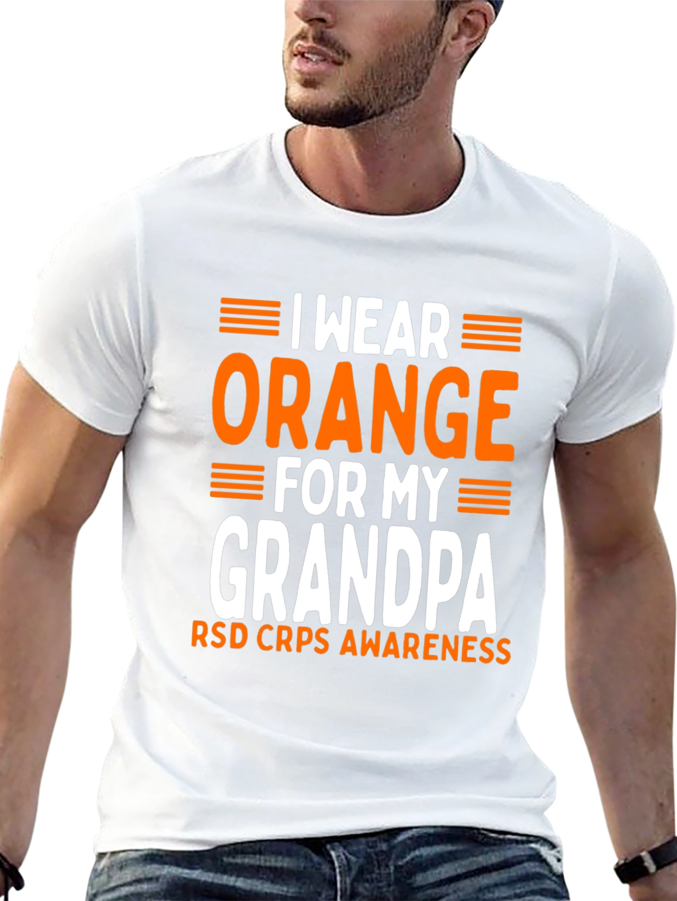 I Wear Orange For My Grandpa Awareness T-Shirt - 13
