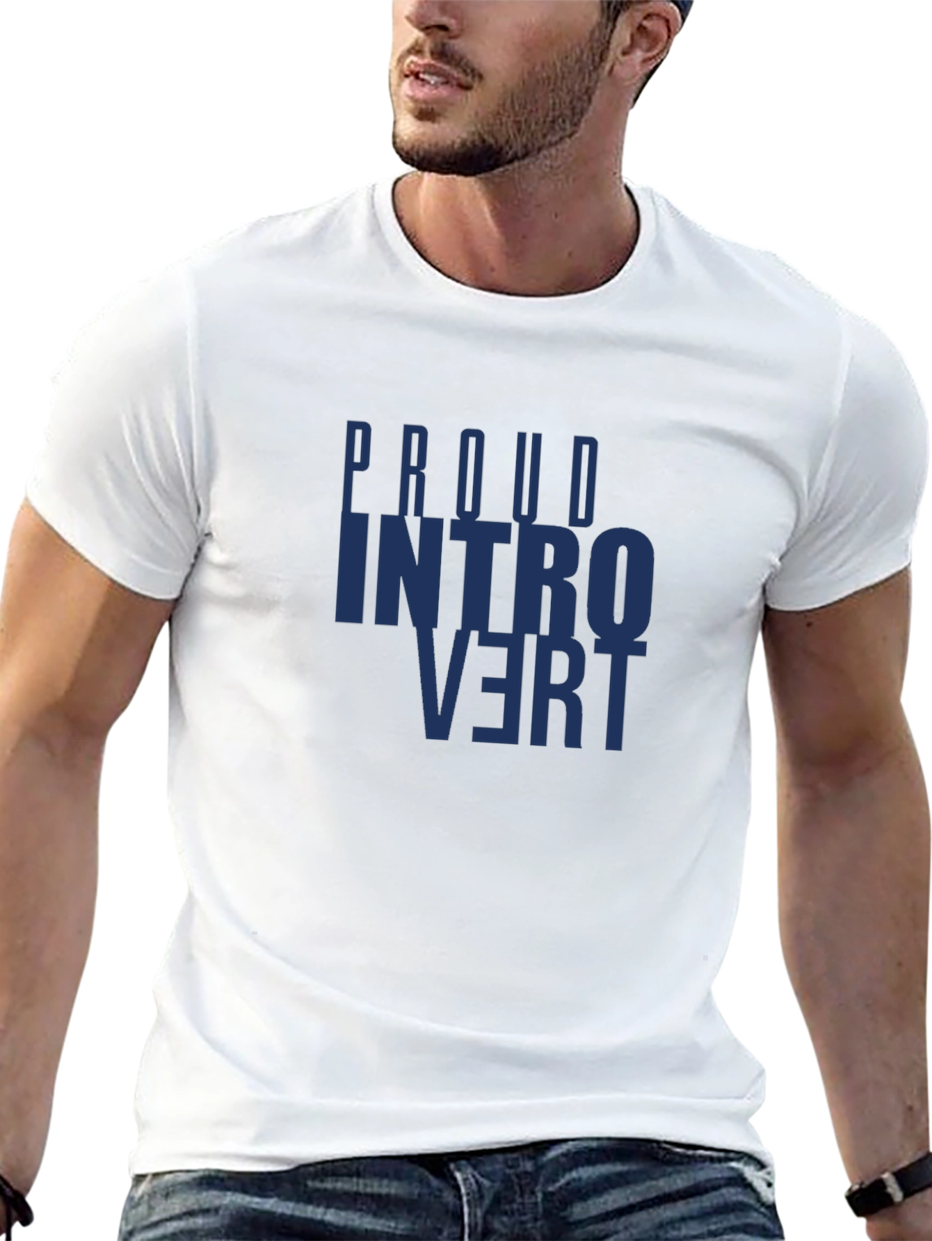 Black Proud Introvert Graphic Tee - Black view 13