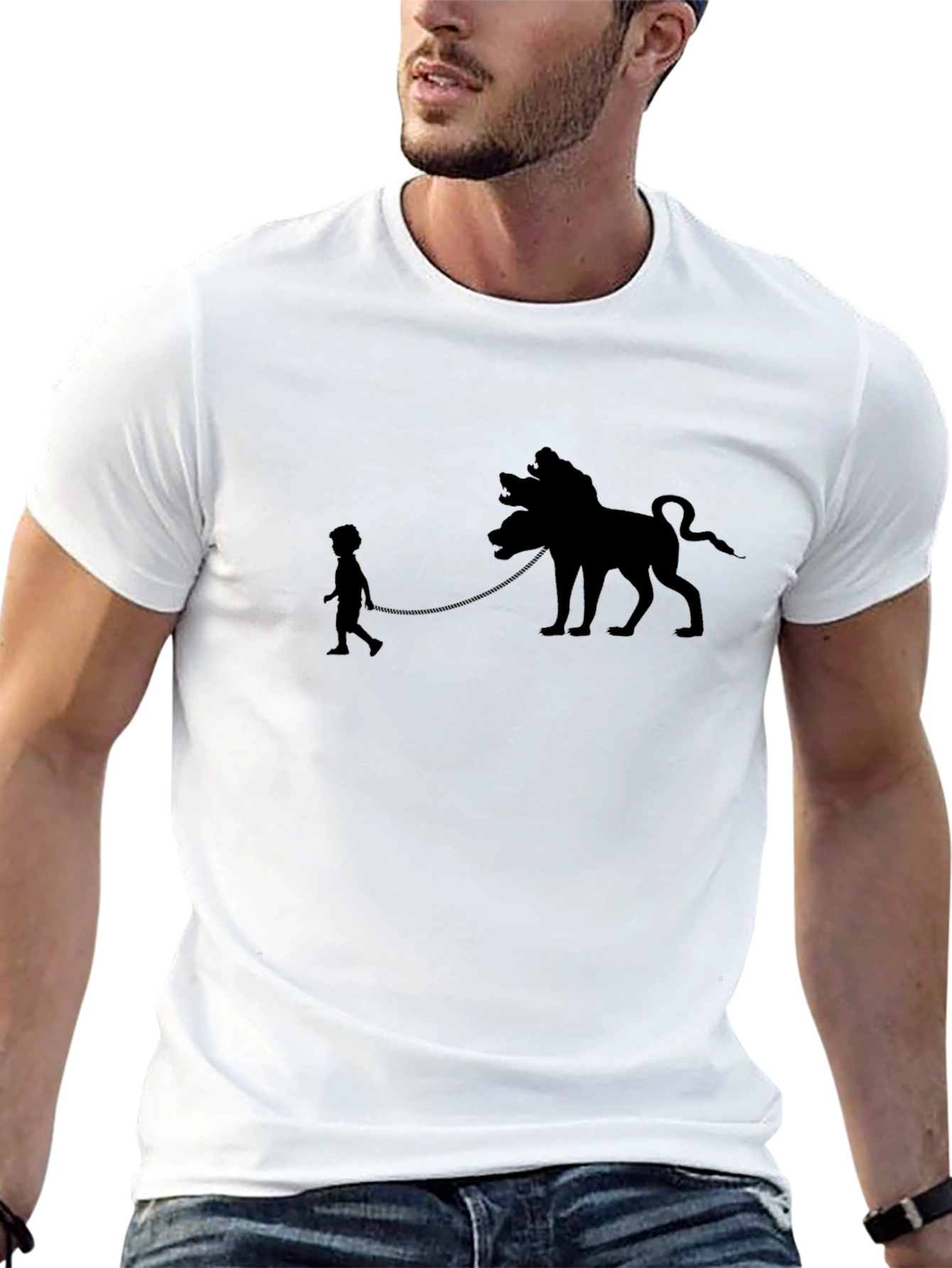 Black Silhouette Cerberus Graphic Tee - Black view 13