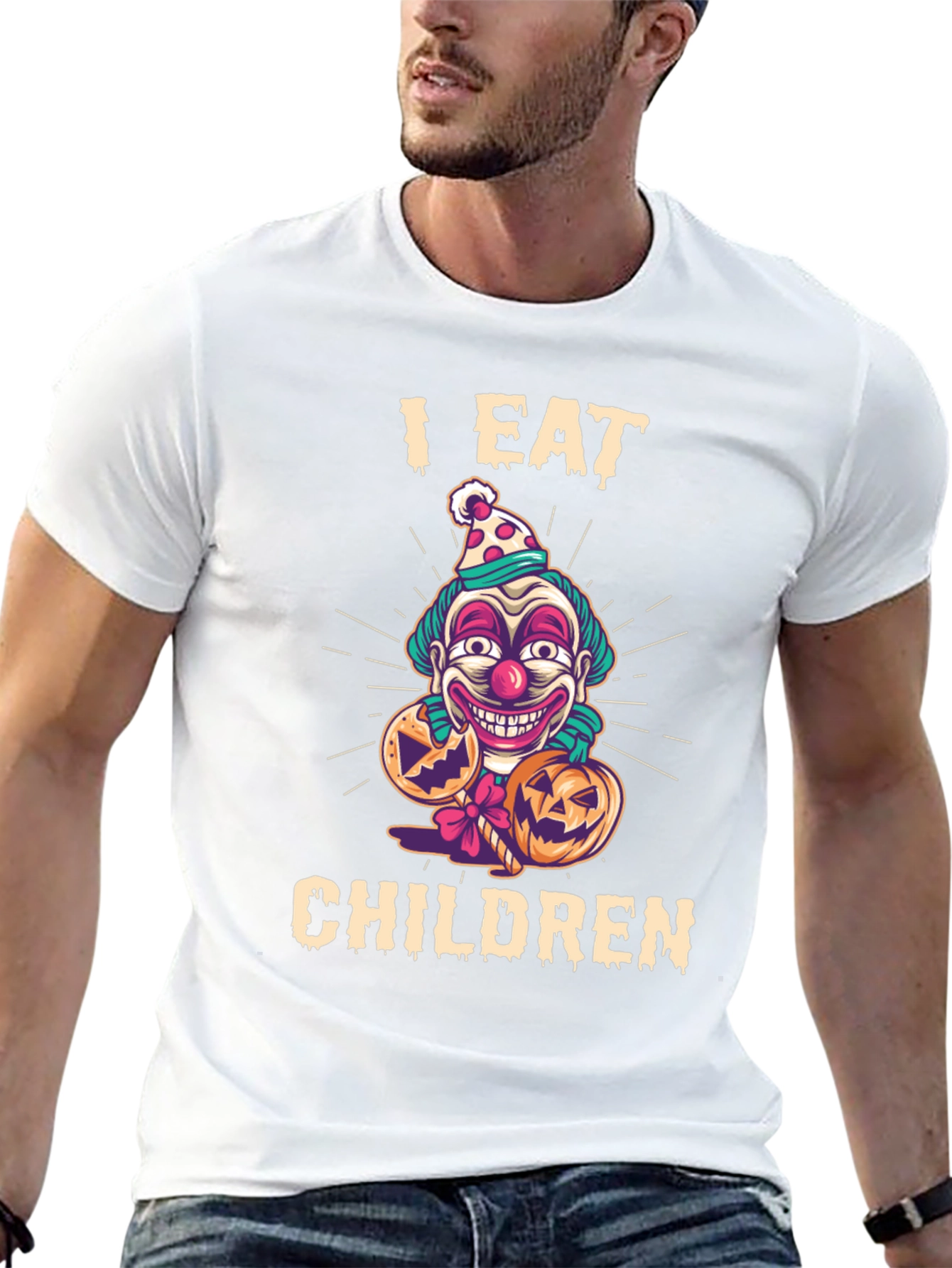 Black I Eat Children Clown Halloween T-Shirt view 13