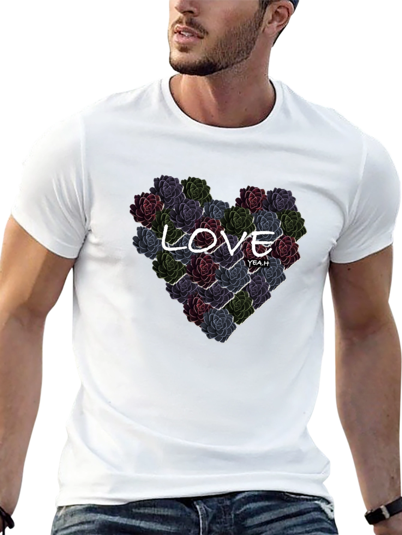 Black Floral Heart Love T-Shirt - Stylish Graphic Tee view 13