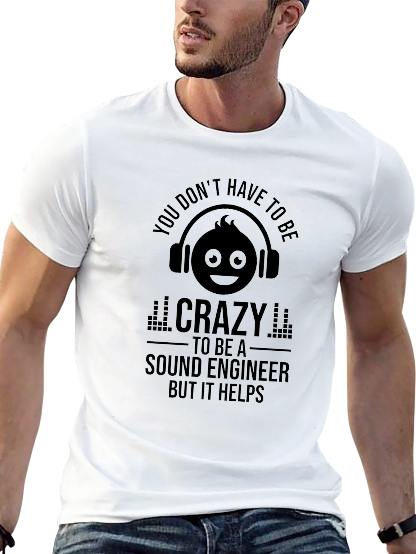 Black Sound Engineer Crazy Humor T-Shirt view 13