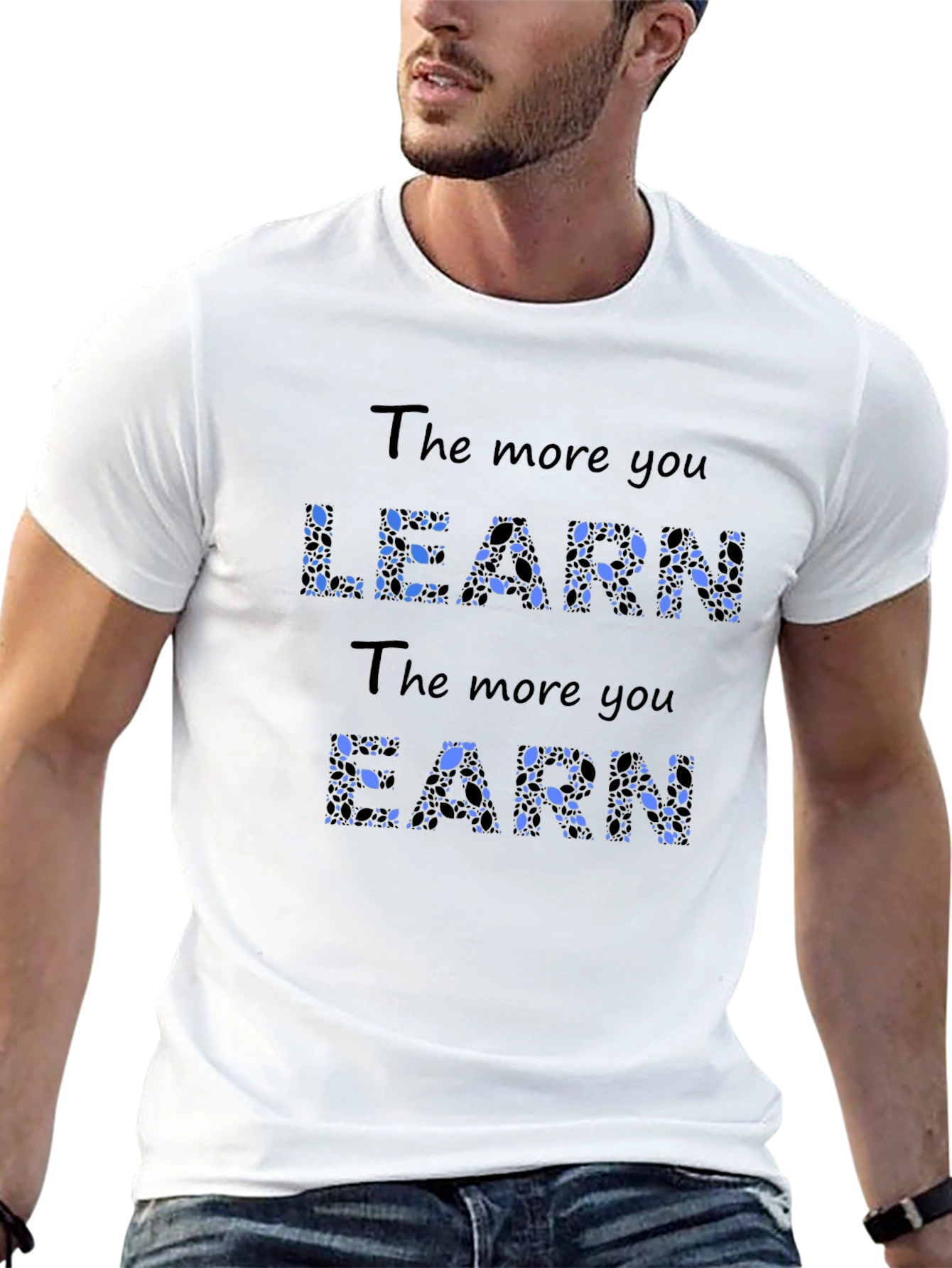 Black The More You Learn Black T-Shirt view 13