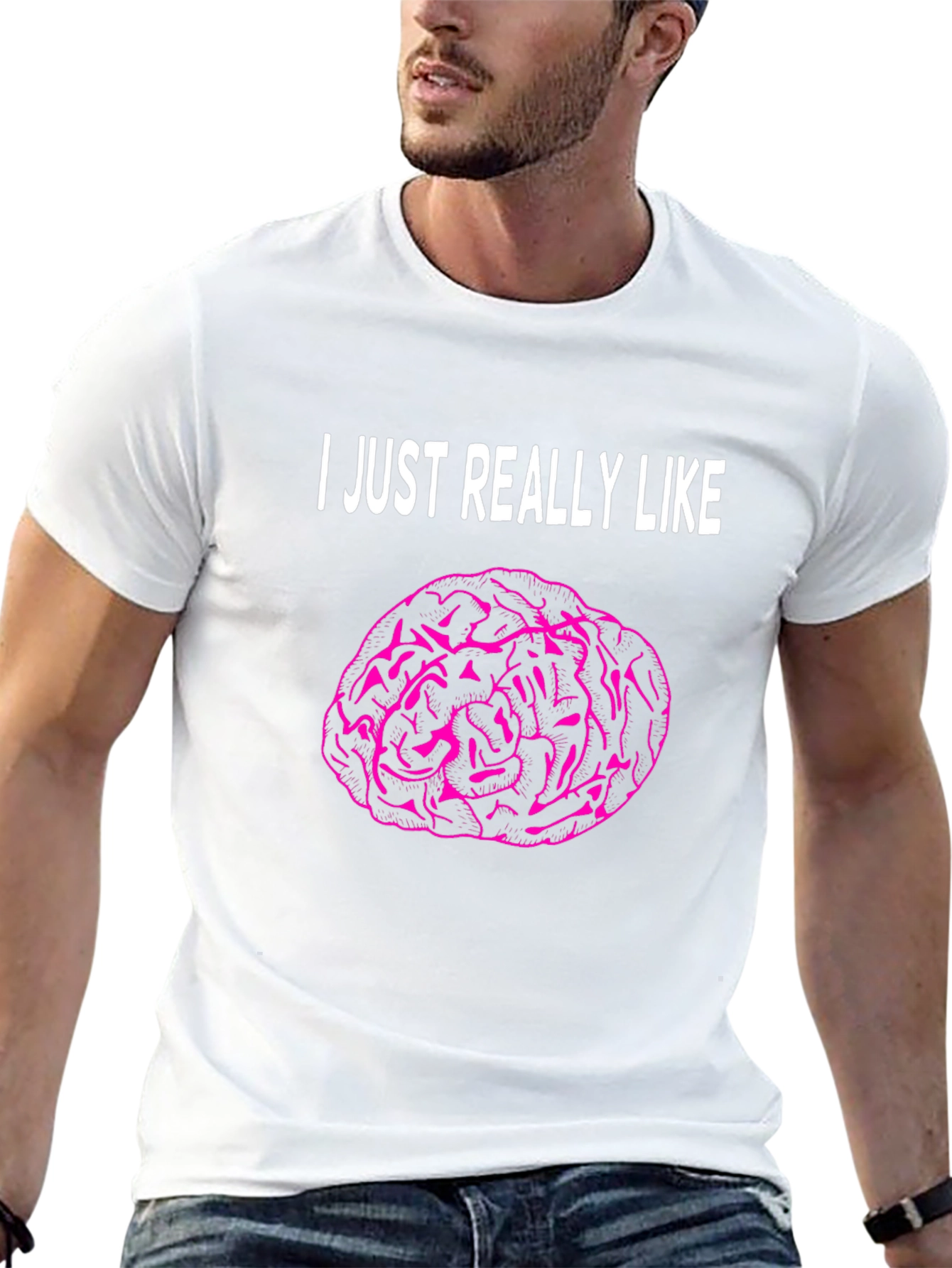 Black I Just Really Like Brains T-Shirt view 13