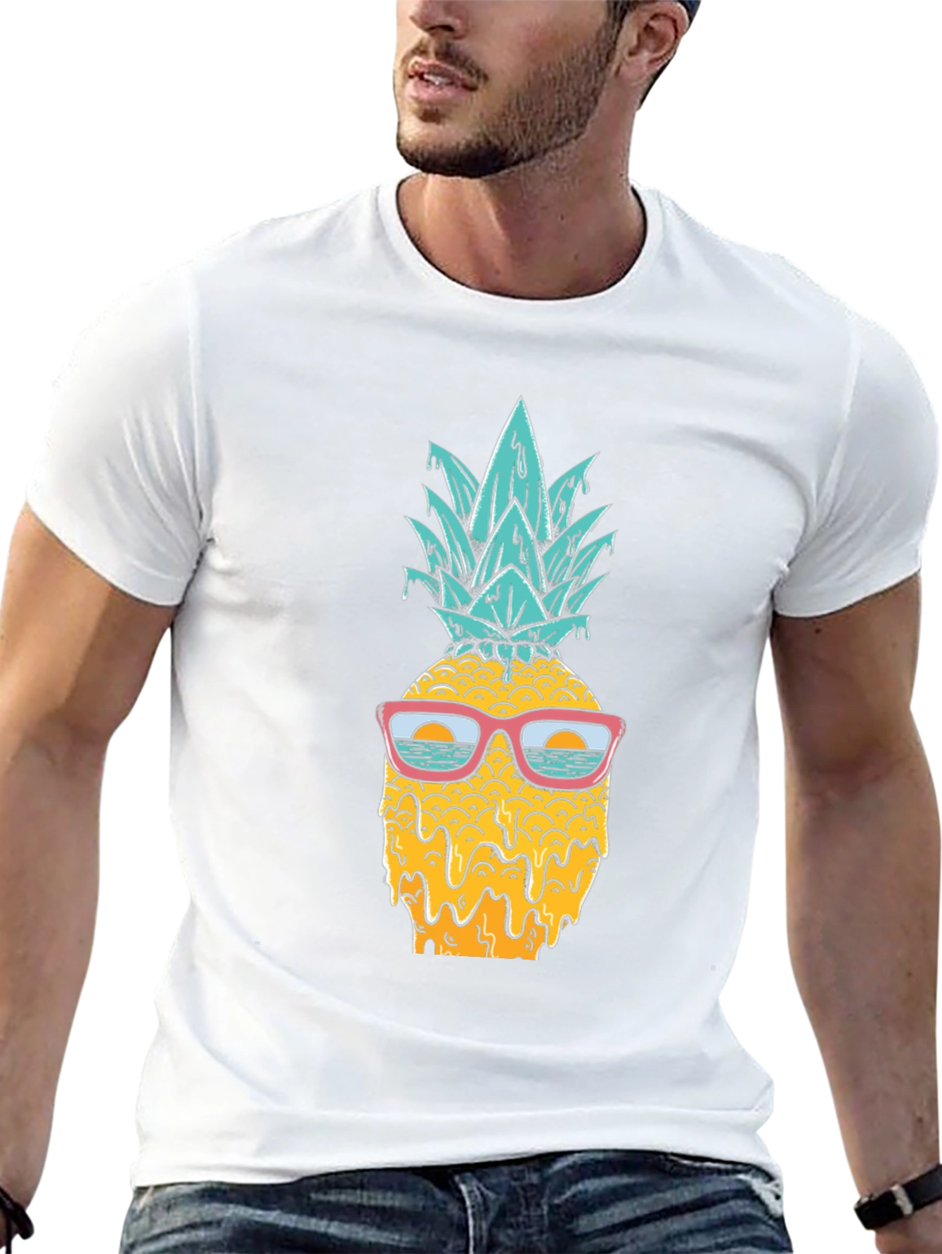 Black Cool Pineapple Graphic T-Shirt - Tropical Vibes view 13