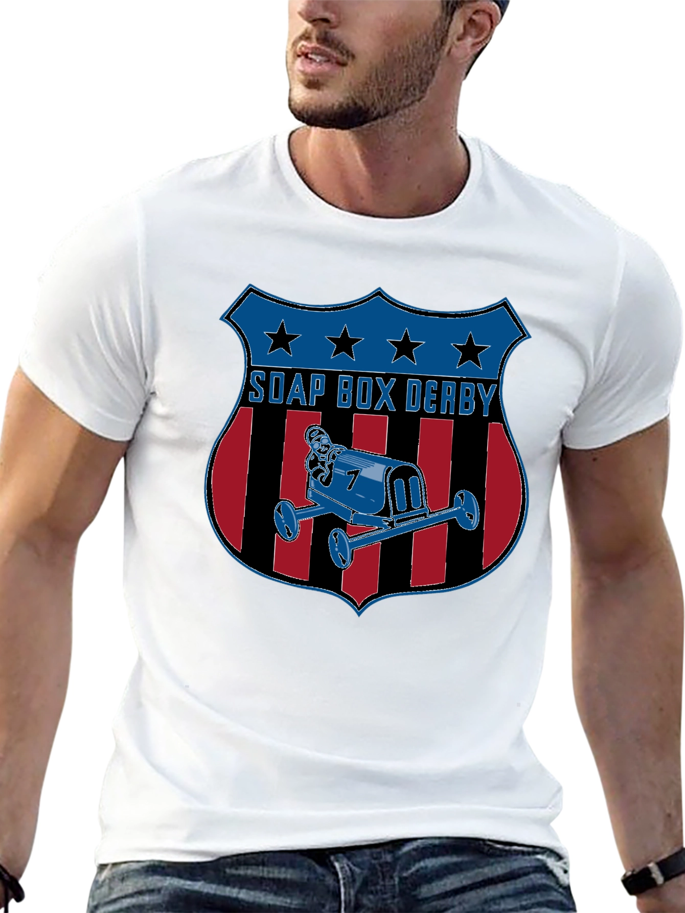 Black Soap Box Derby Graphic T-Shirt - Black Cotton Tee view 13