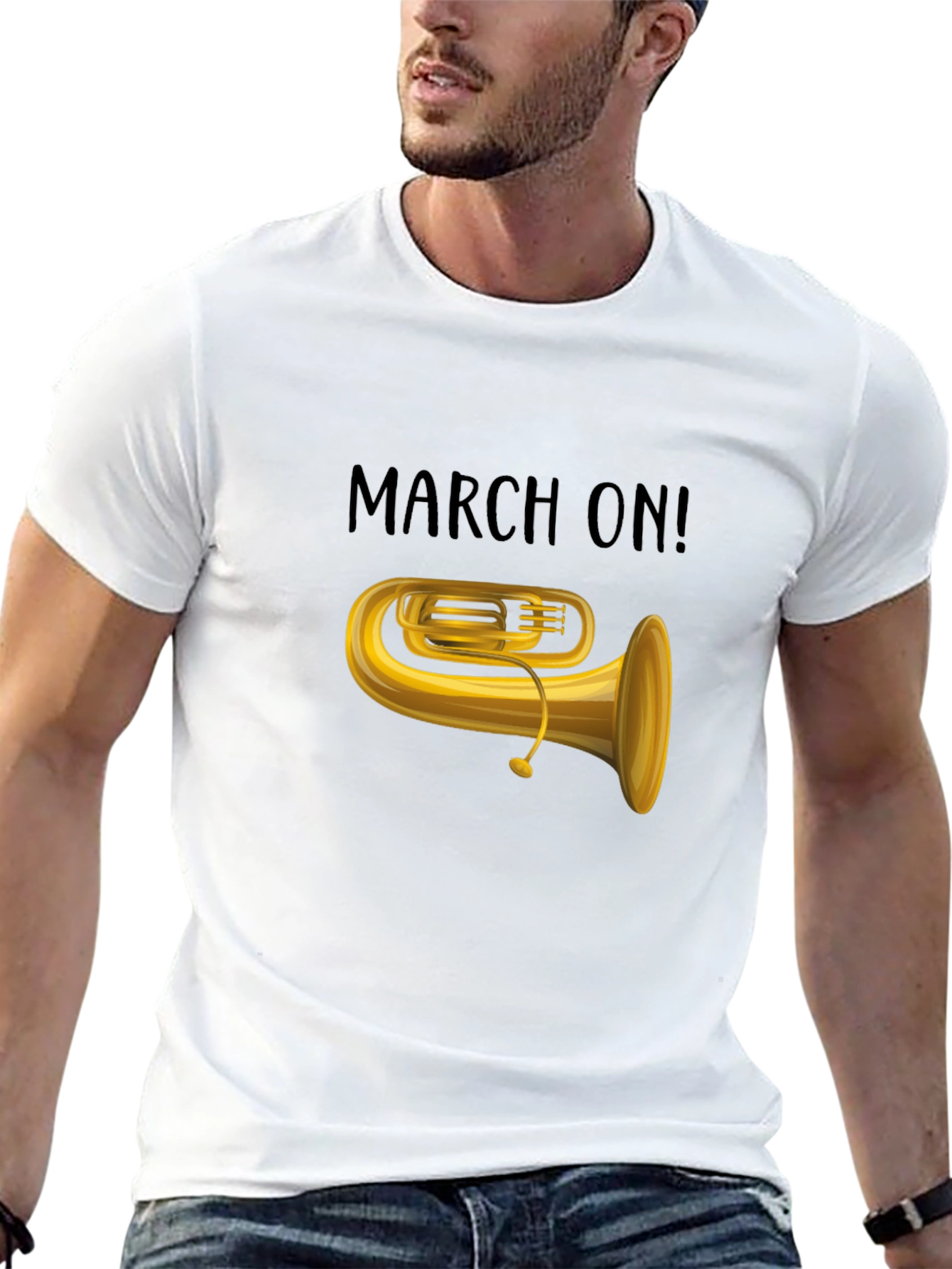 Black March On! Tuba Graphic Tee view 13