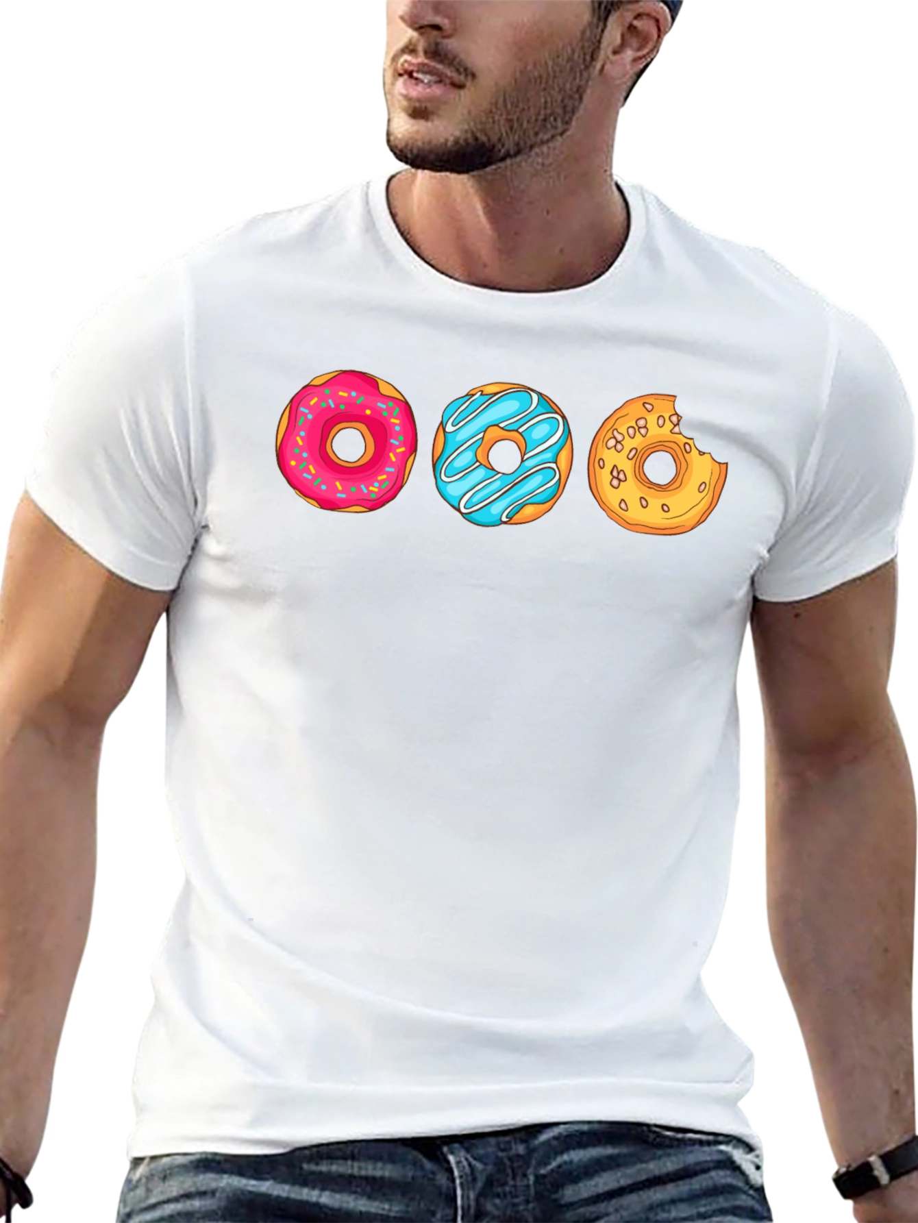 Black Fun Donut Graphic Tee - Black Casual Shirt view 13