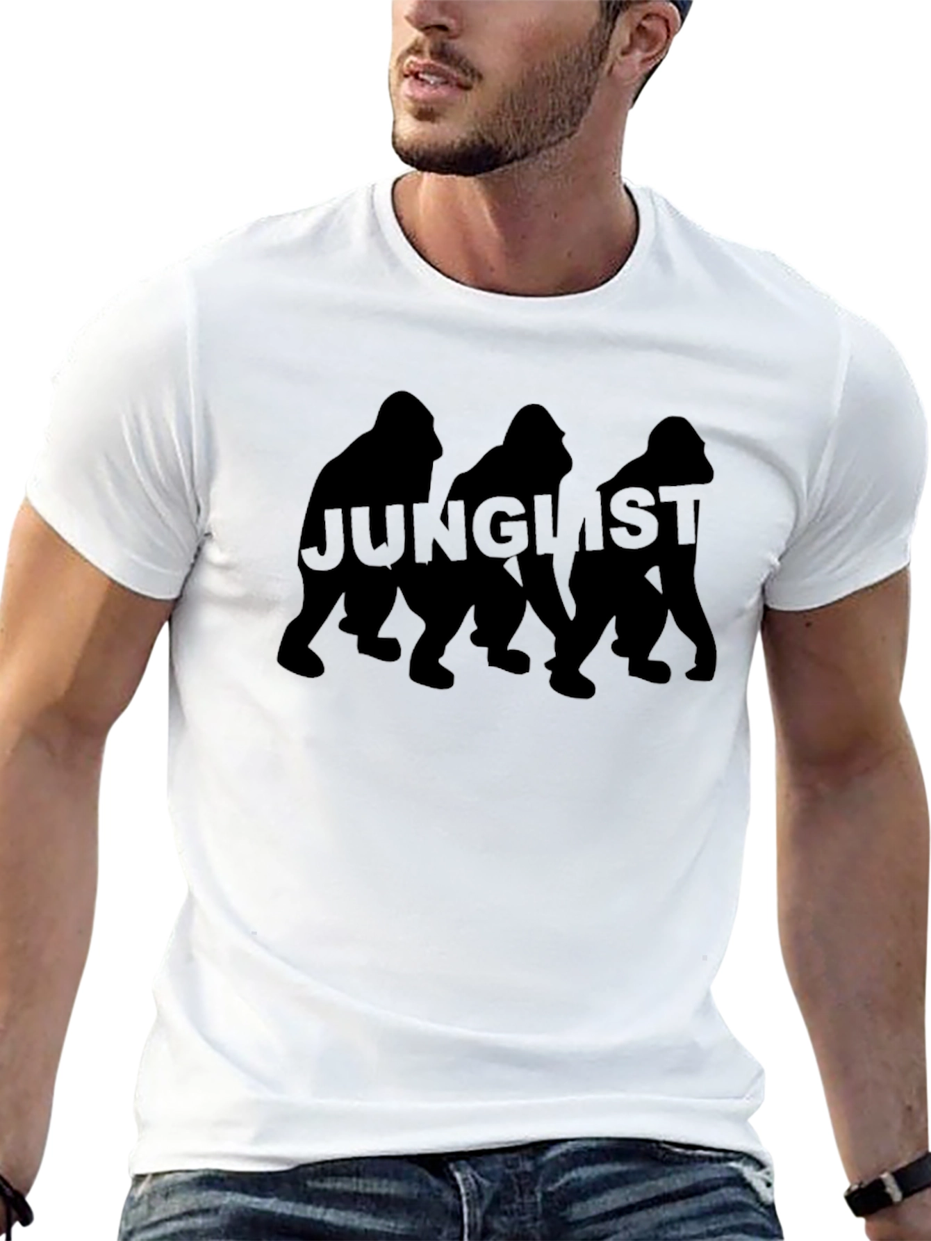 Black Junglist Gorilla Graphic Tee - Black view 13