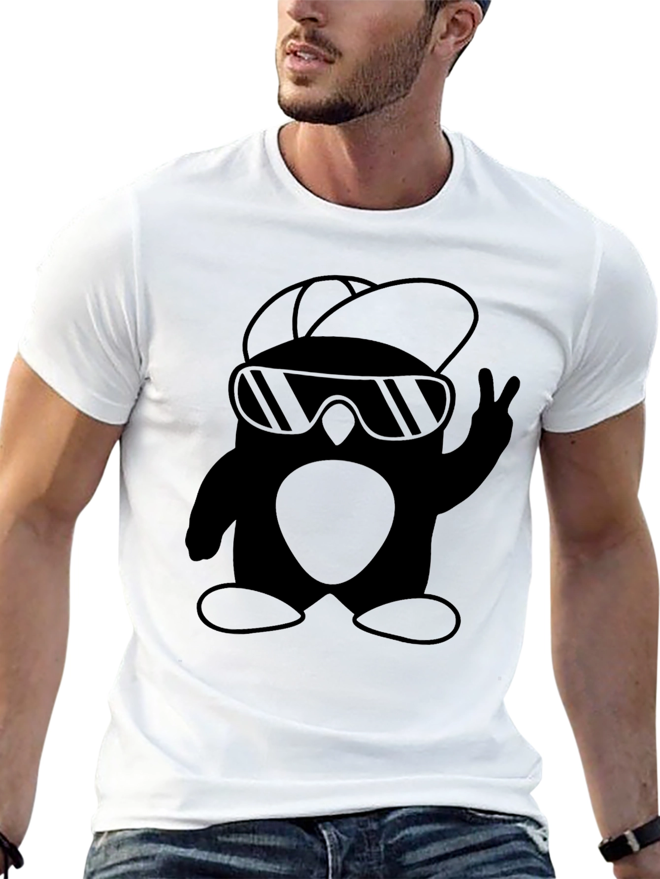 Black Cool Penguin Tee view 13