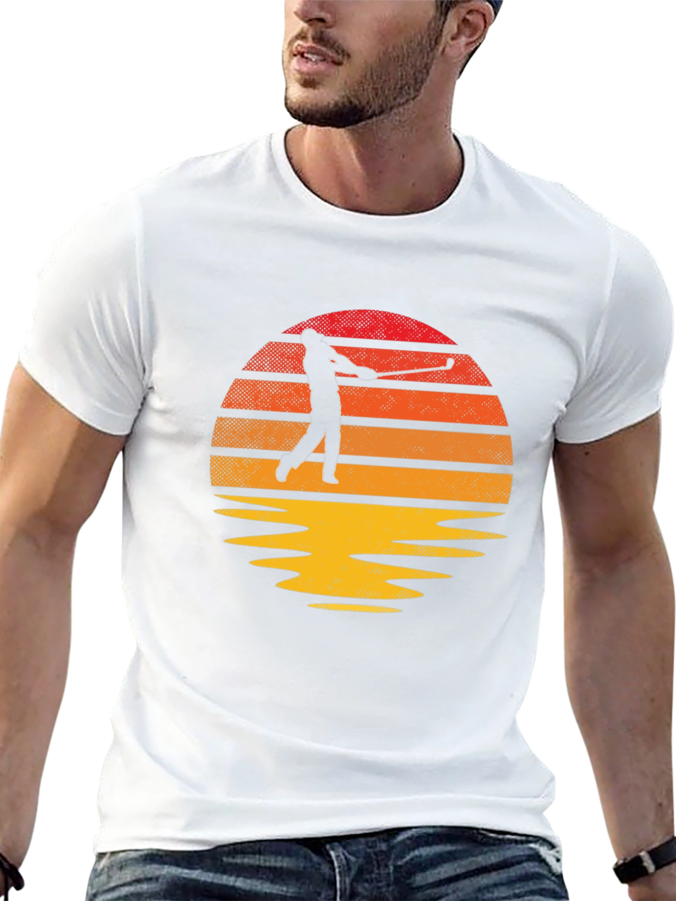Black Golfer Sunset Graphic Tee - Classic Fit view 13
