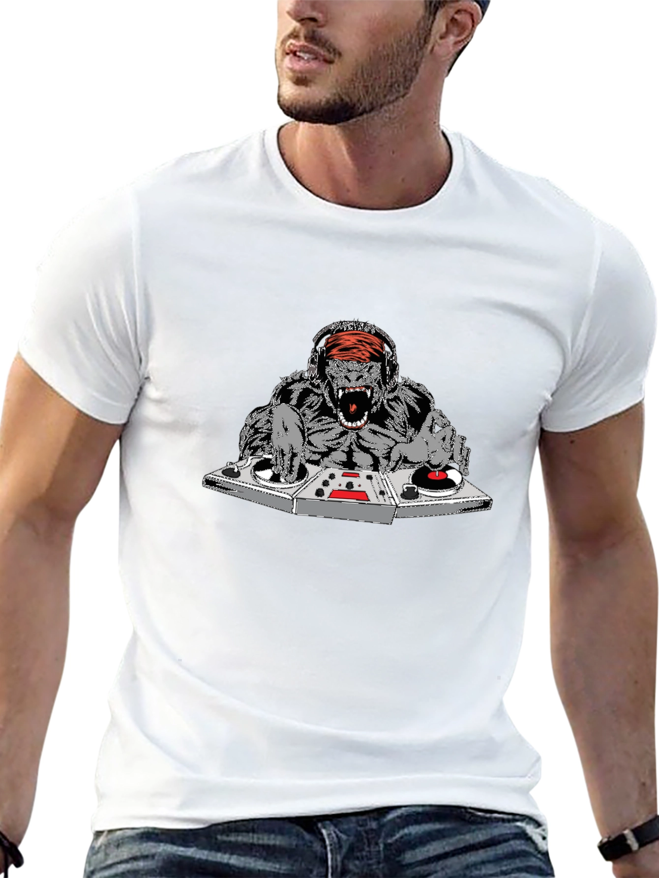 Black DJ Gorilla Graphic Tee view 13