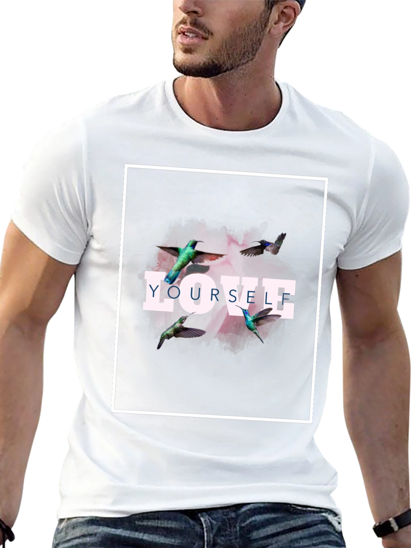 Black Love Yourself Hummingbird Graphic Tee - Black view 13