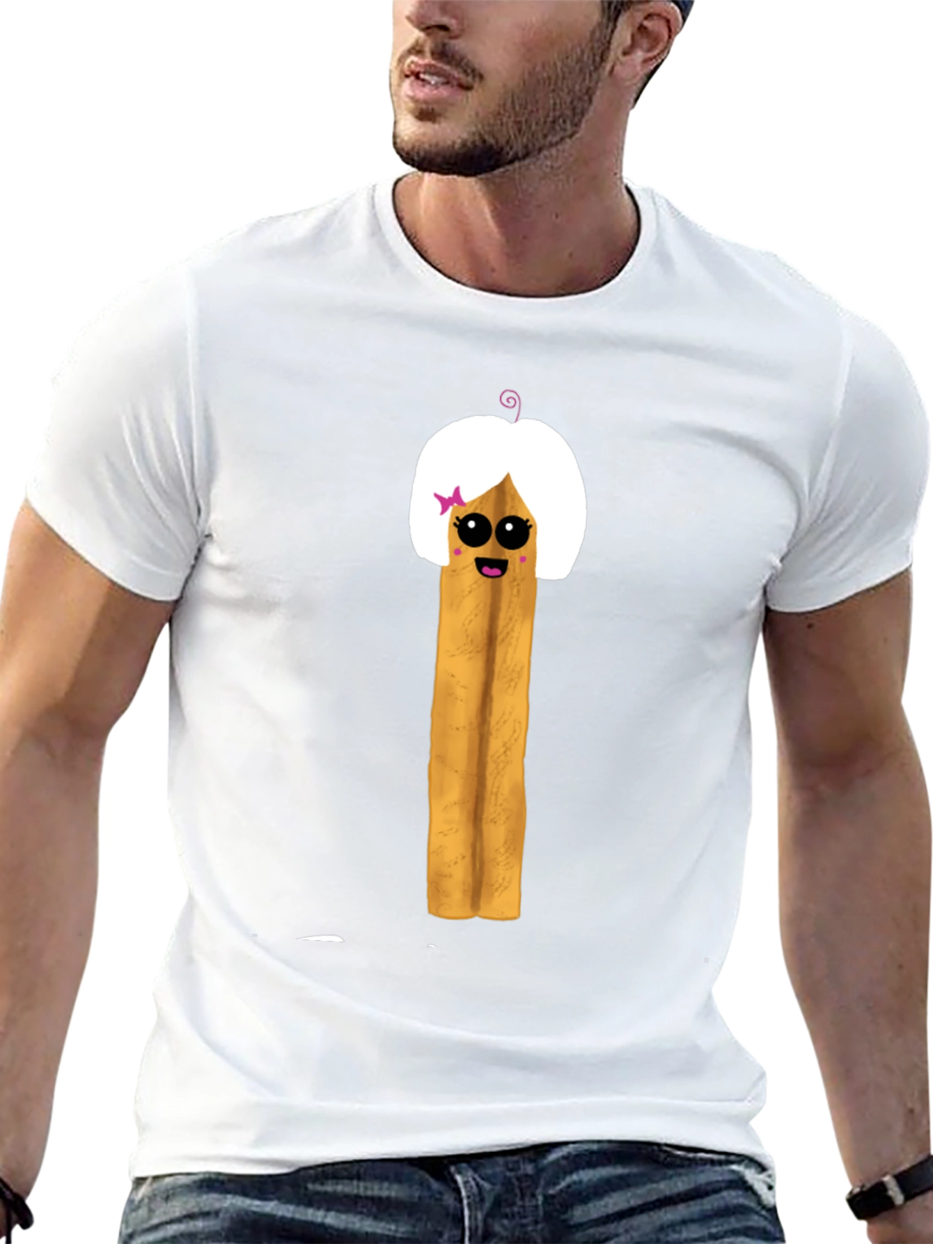 Black Funny French Fry Girl Graphic T-Shirt view 13