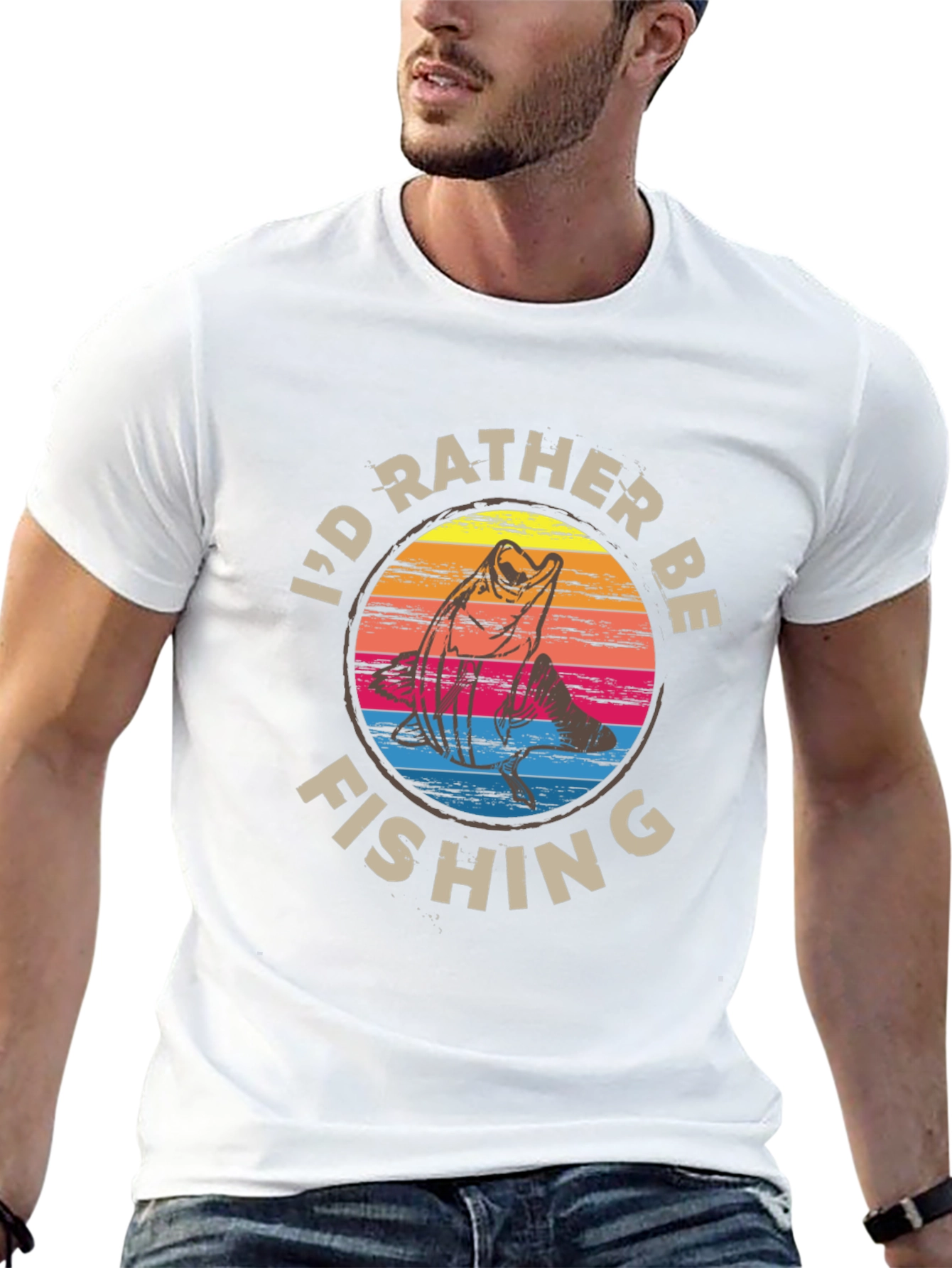 Black I'd Rather Be Fishing Graphic Tee - Black view 13