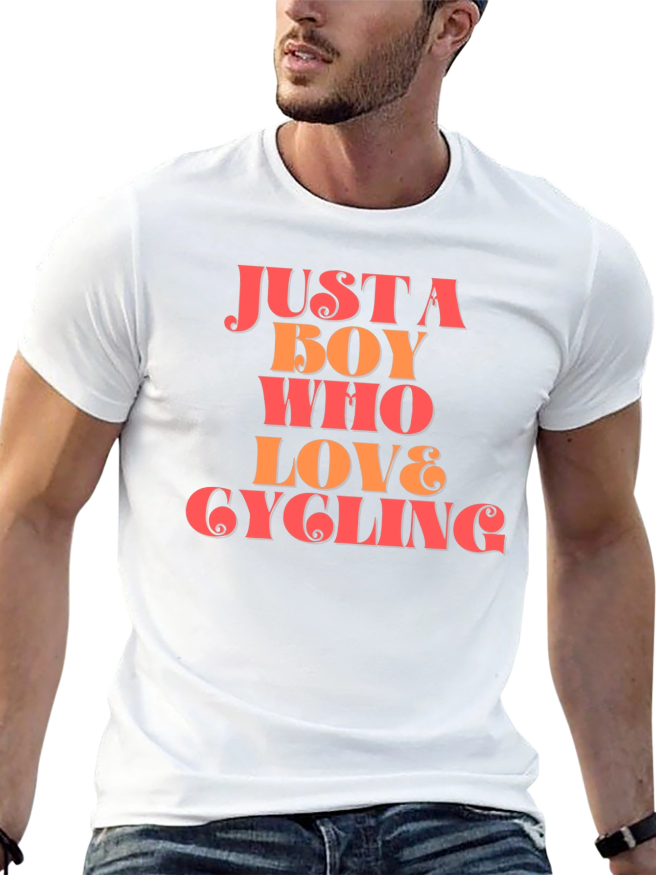 Black Cycling Lover T-Shirt - Just A Boy Who Loves Cycling view 13