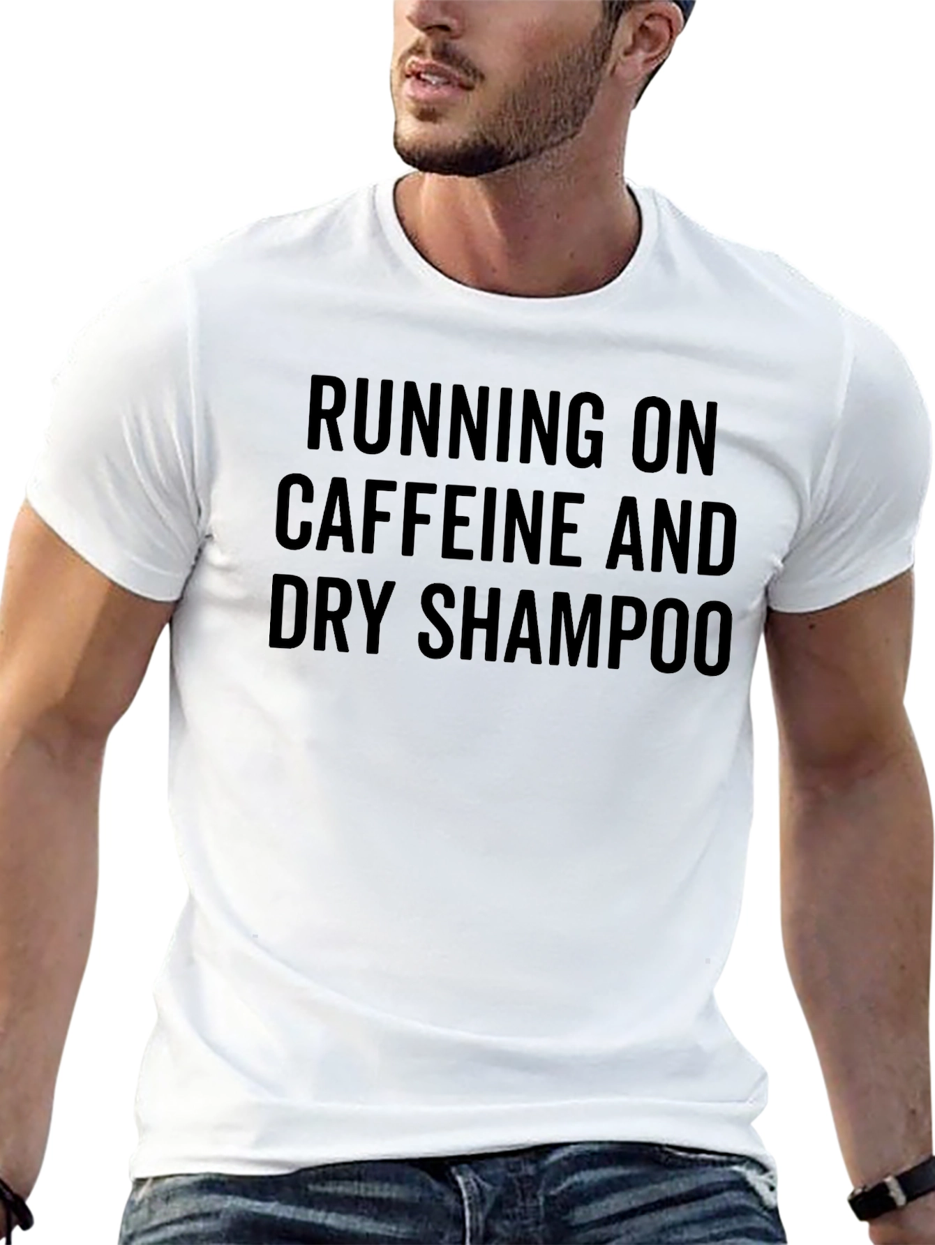 Black Caffeine & Dry Shampoo T-Shirt - Funny Graphic Tee view 13