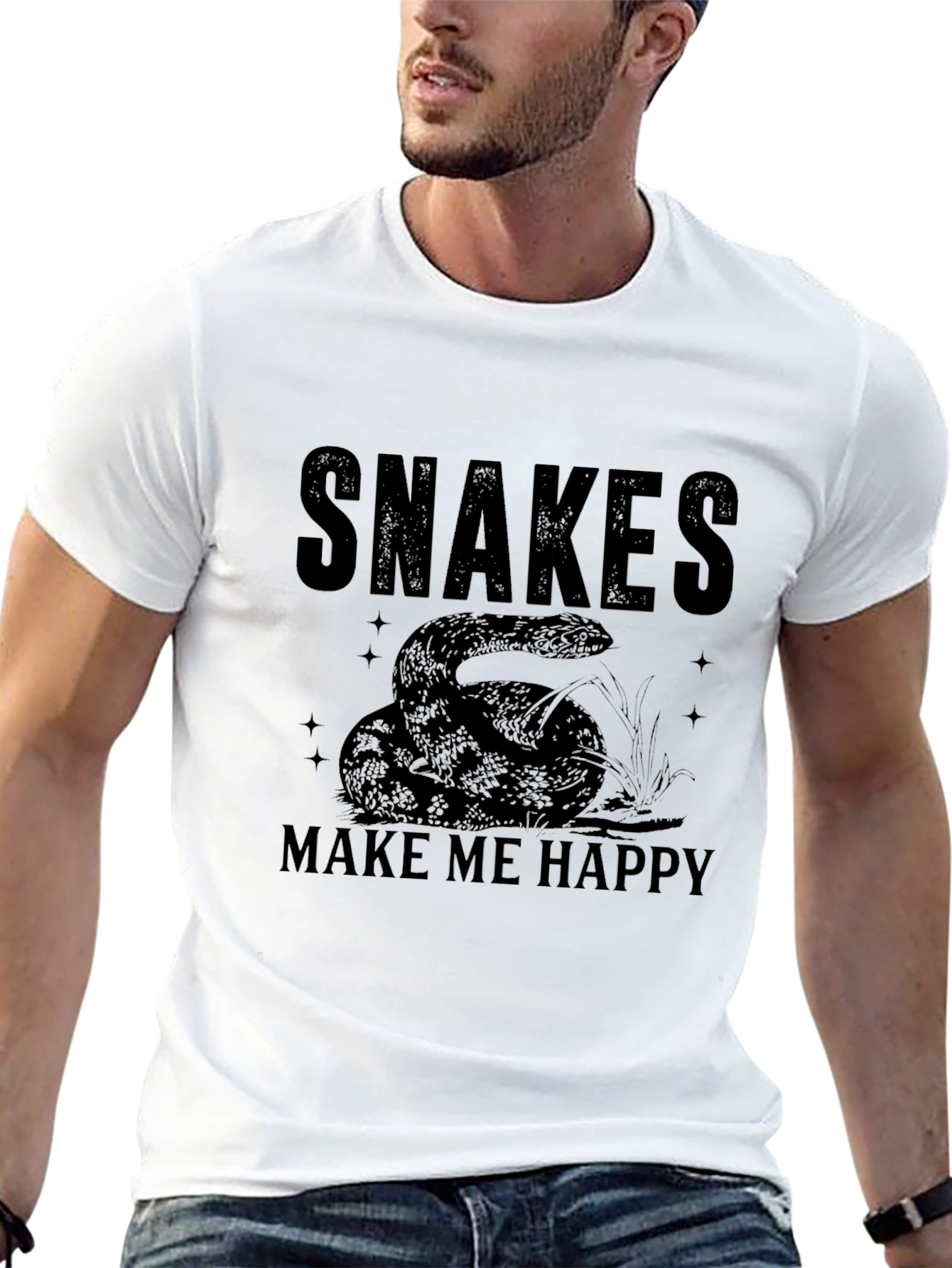 Black Snakes Make Me Happy Black Graphic Tee view 13