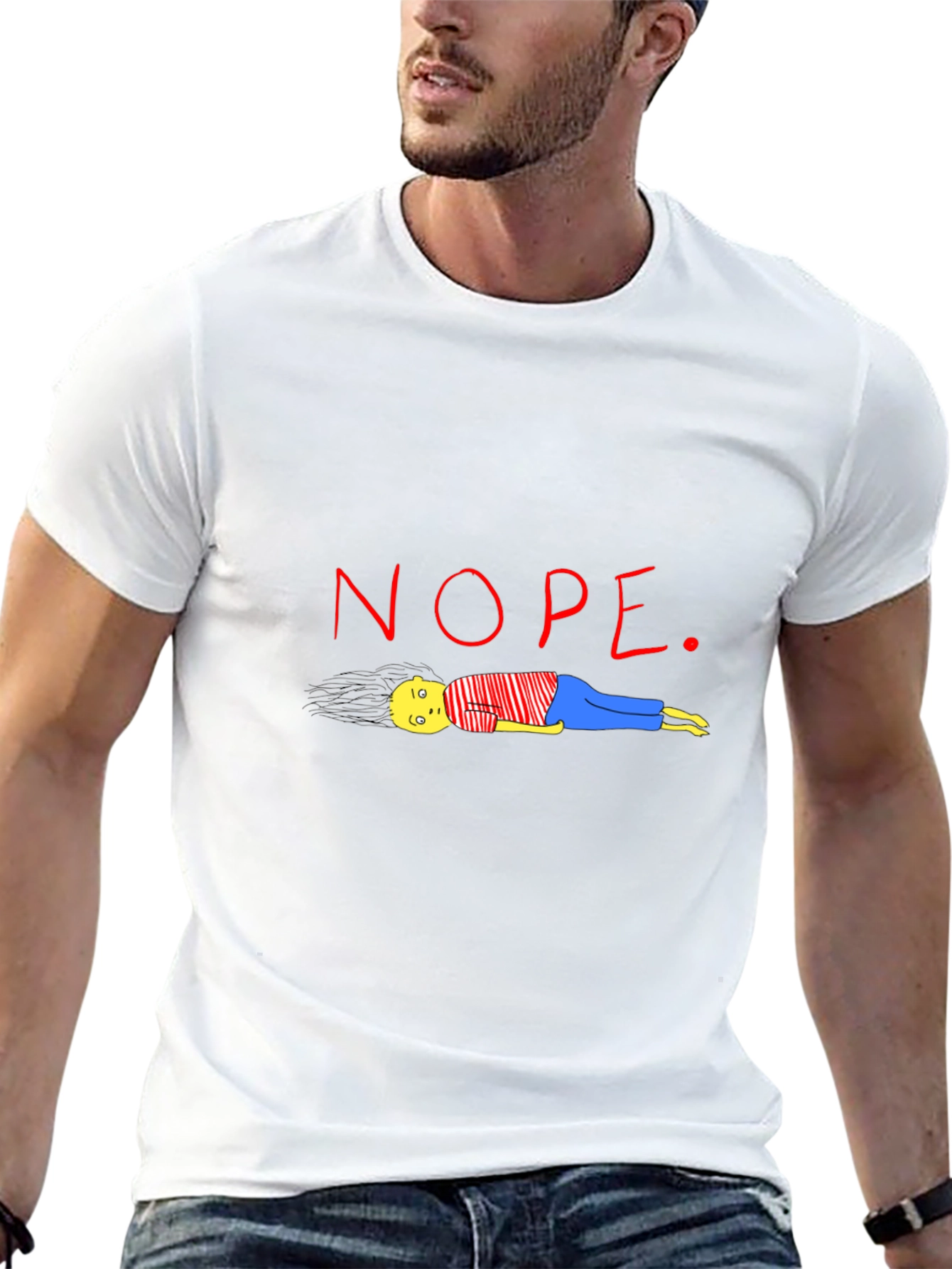 Black Nope T-Shirt - Funny Graphic Tee view 13